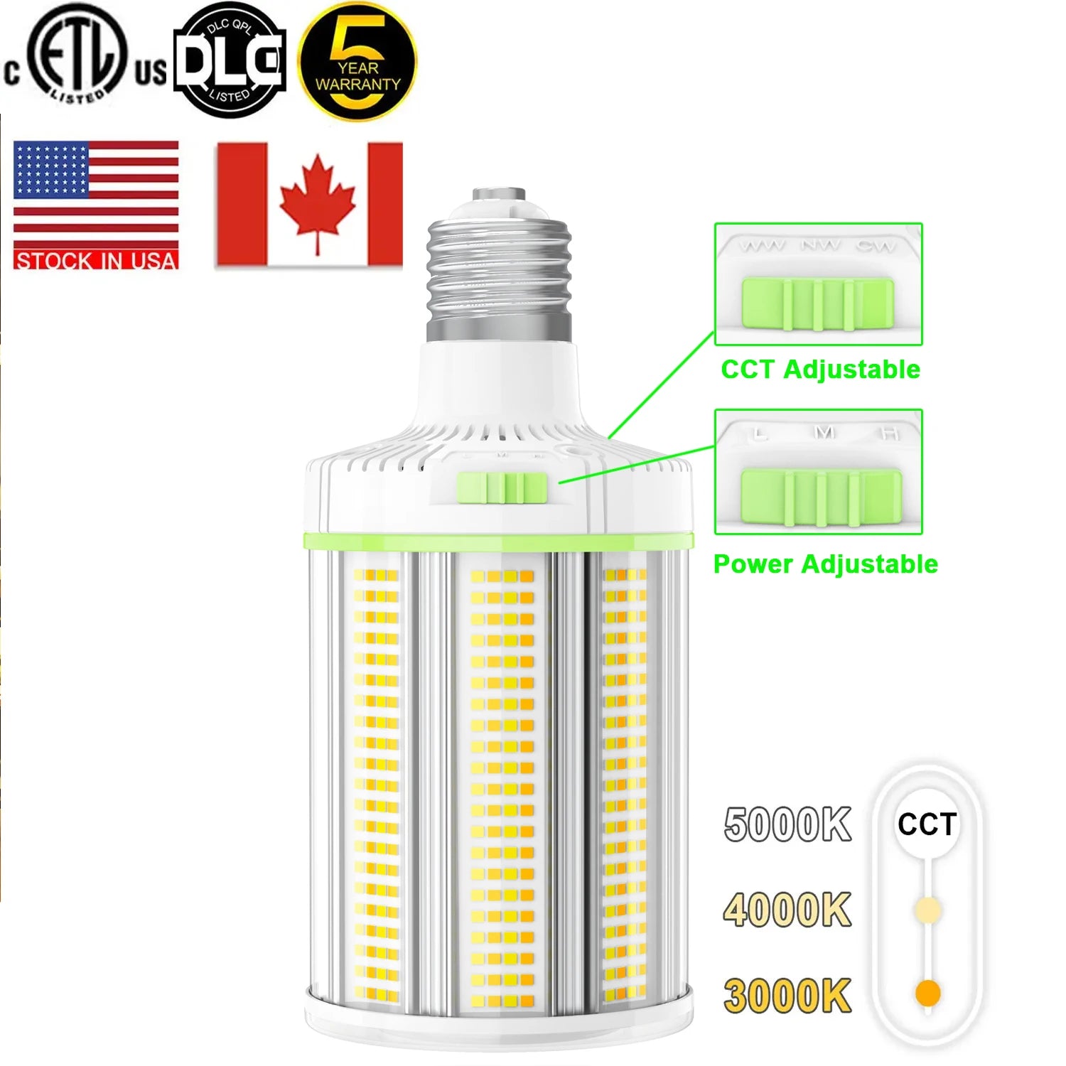 Corn Lamp Replacement for 200w Hid 240 Volt 360 Degree Ip65 E40 E27 Led Street Light Bulb 45w Corn Cob Led Bulb
