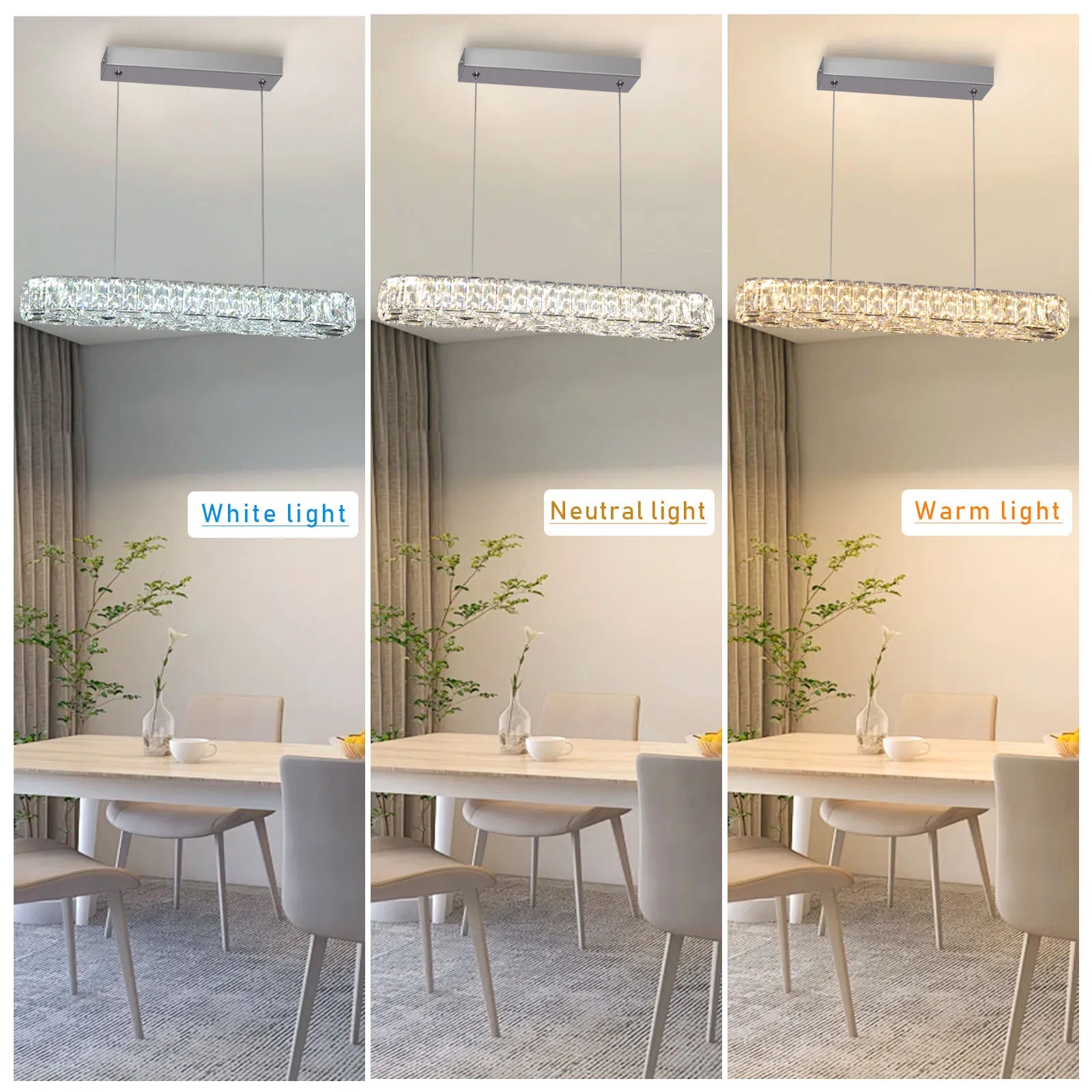 Modern Luxury Designer Crystal Pendant Light Dimmable Hanging Lighting for Kitchen Island and Bedroom Ceiling Lamps