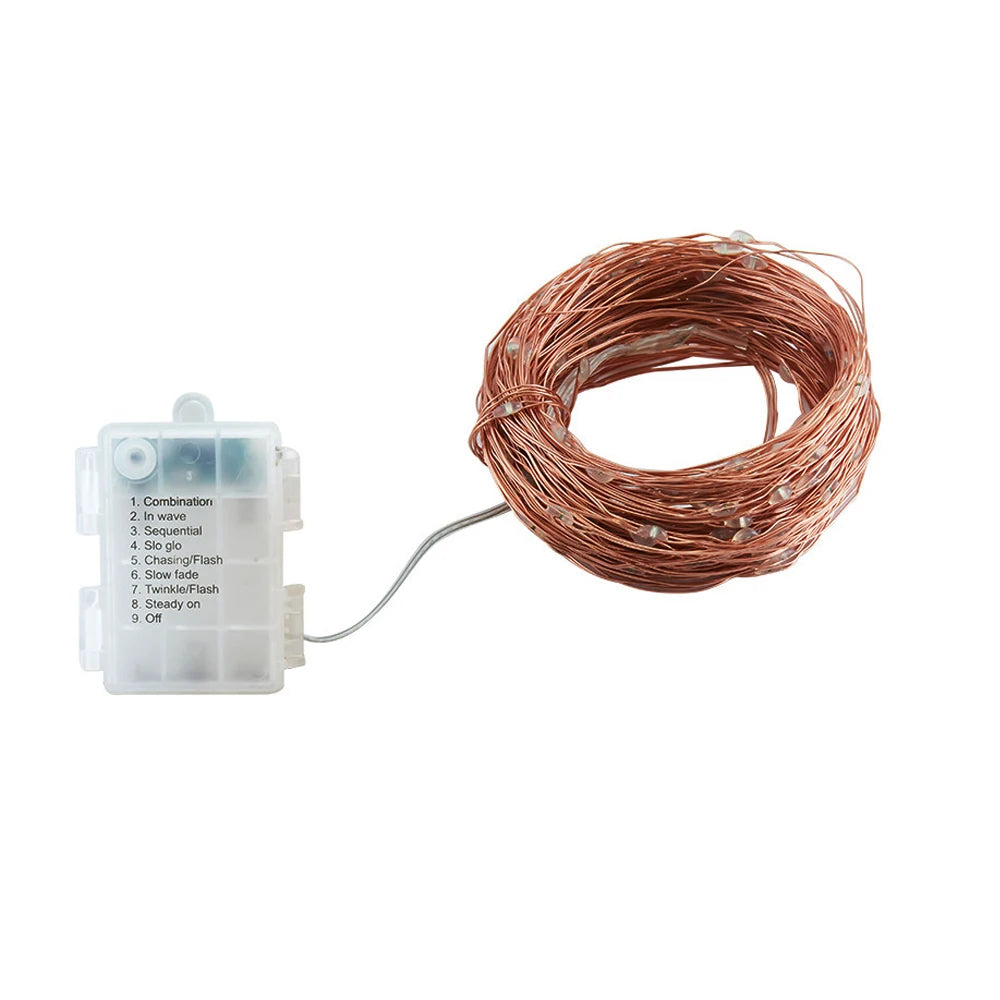 DC4.5V LED Copper Wire Lamp Remote Control 8 Flashing Mode Battery Box Copper Wire String Lights Christmas Decoration Lights
