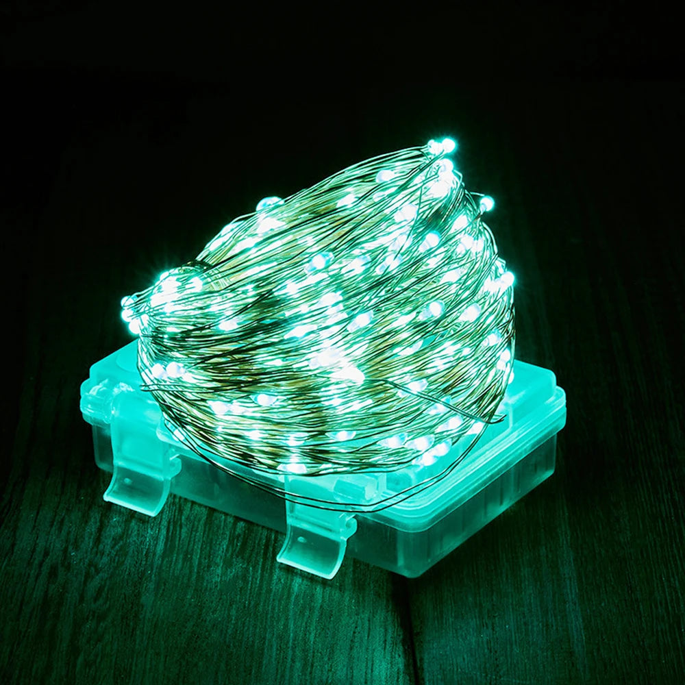 DC4.5V LED Copper Wire Lamp Remote Control 8 Flashing Mode Battery Box Copper Wire String Lights Christmas Decoration Lights
