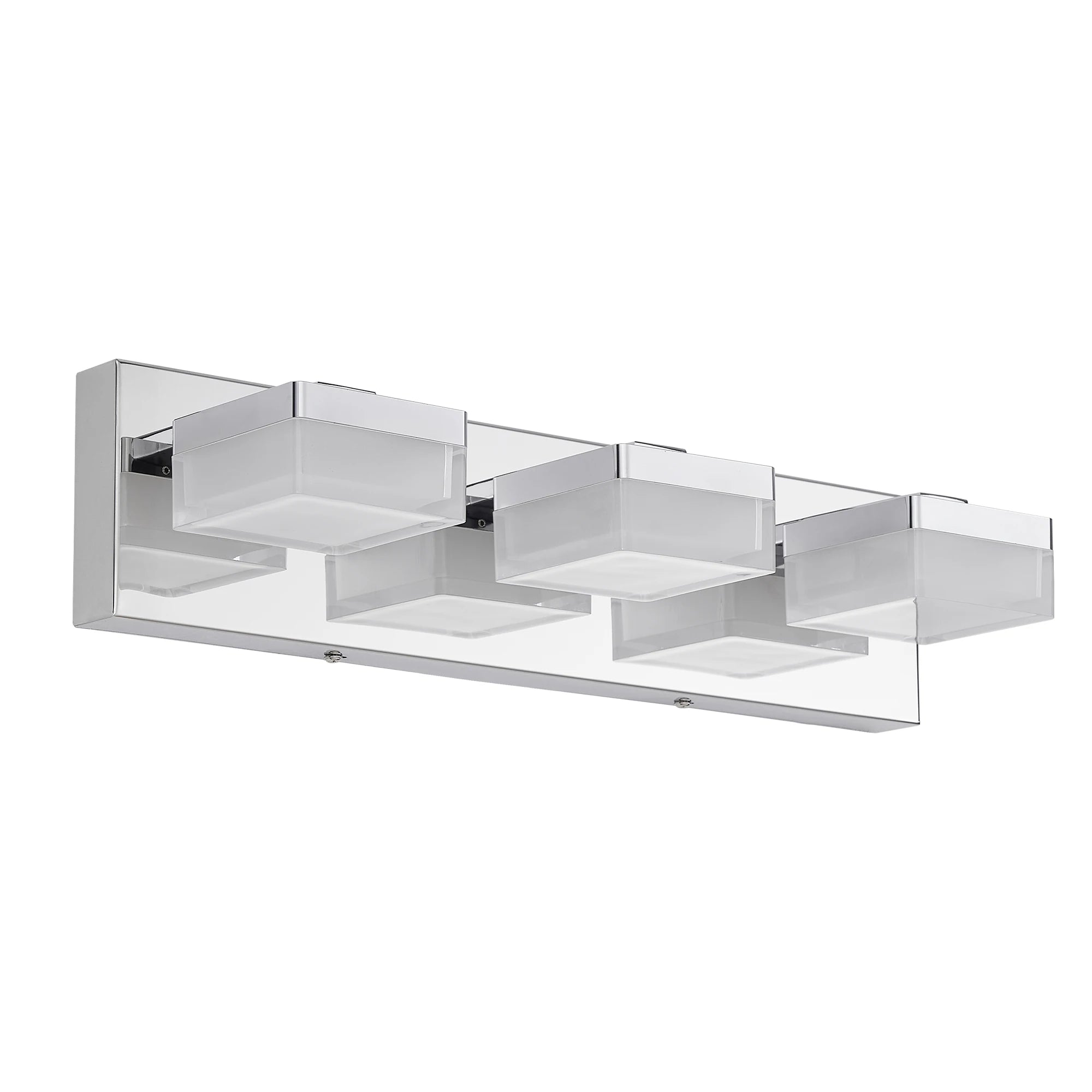 Ship in USA,Modern Chrome LED Vanity Light,3-Lights Wall Sconce for Bathroom and Mirror,Sleek Minimalist Design,Energy-Efficient