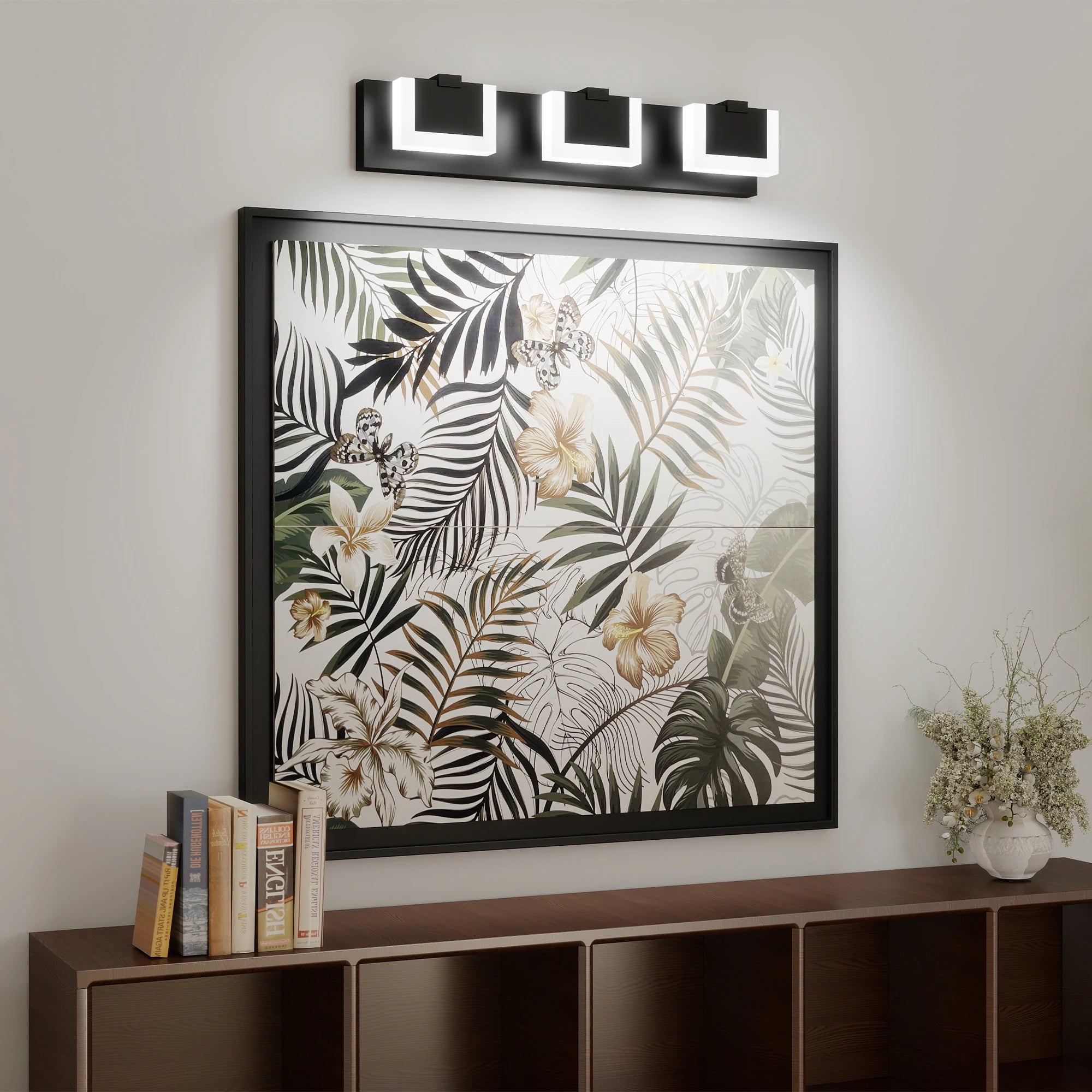 Ship in USA,3 Lights Modern Black Vanity Light up and Down Black LED Vanity Light Fixtures Bathroom Wall Light Over Mirror 6000K