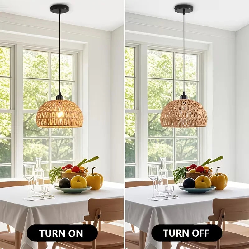 New Chinese-style Rattan Pendant Light Hand Woven Hanging Lights for Hotel Tea Room Dining Room Living Room