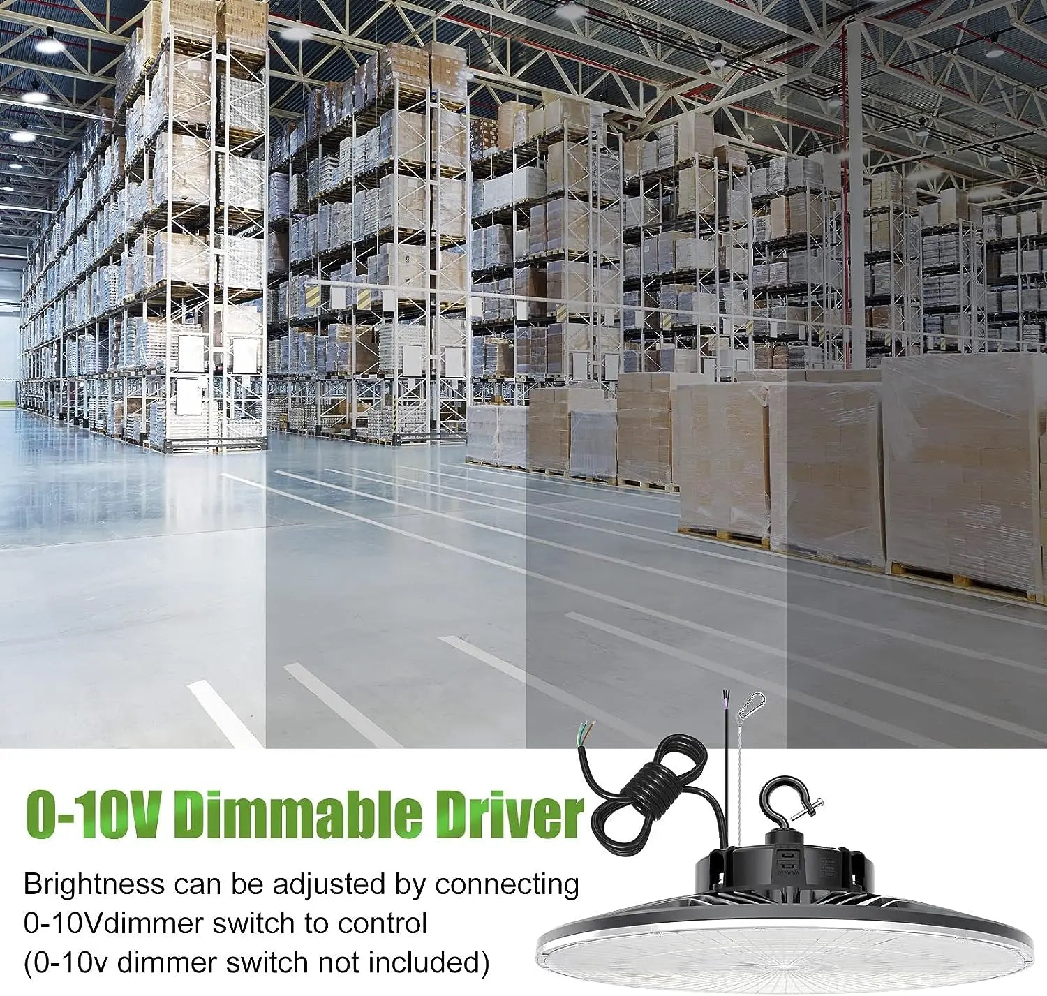 Led Light Fixture Industrial 3Power 200-480V 50 60Hz 170lm/w Die Cast Aluminum 50000hrs 100W LED UFO High Bay Light