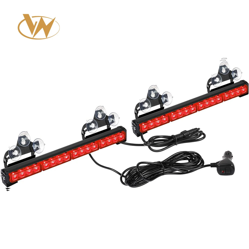 16.8-Inch Light Bar 32LED 26 Flash Patterns Emergency Flashing Traffic Advisor for Interior Safety New Condition Amber/Green