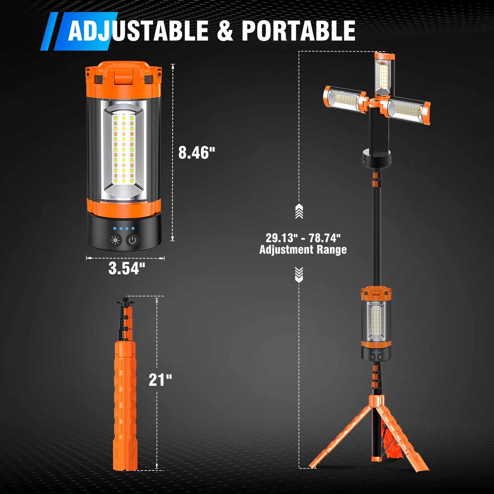 US Stock Rechargeable Camping Lantern with Multiple Light Modes Adjustable Brightness SOS Flashlight for Outdoor Emergency Work