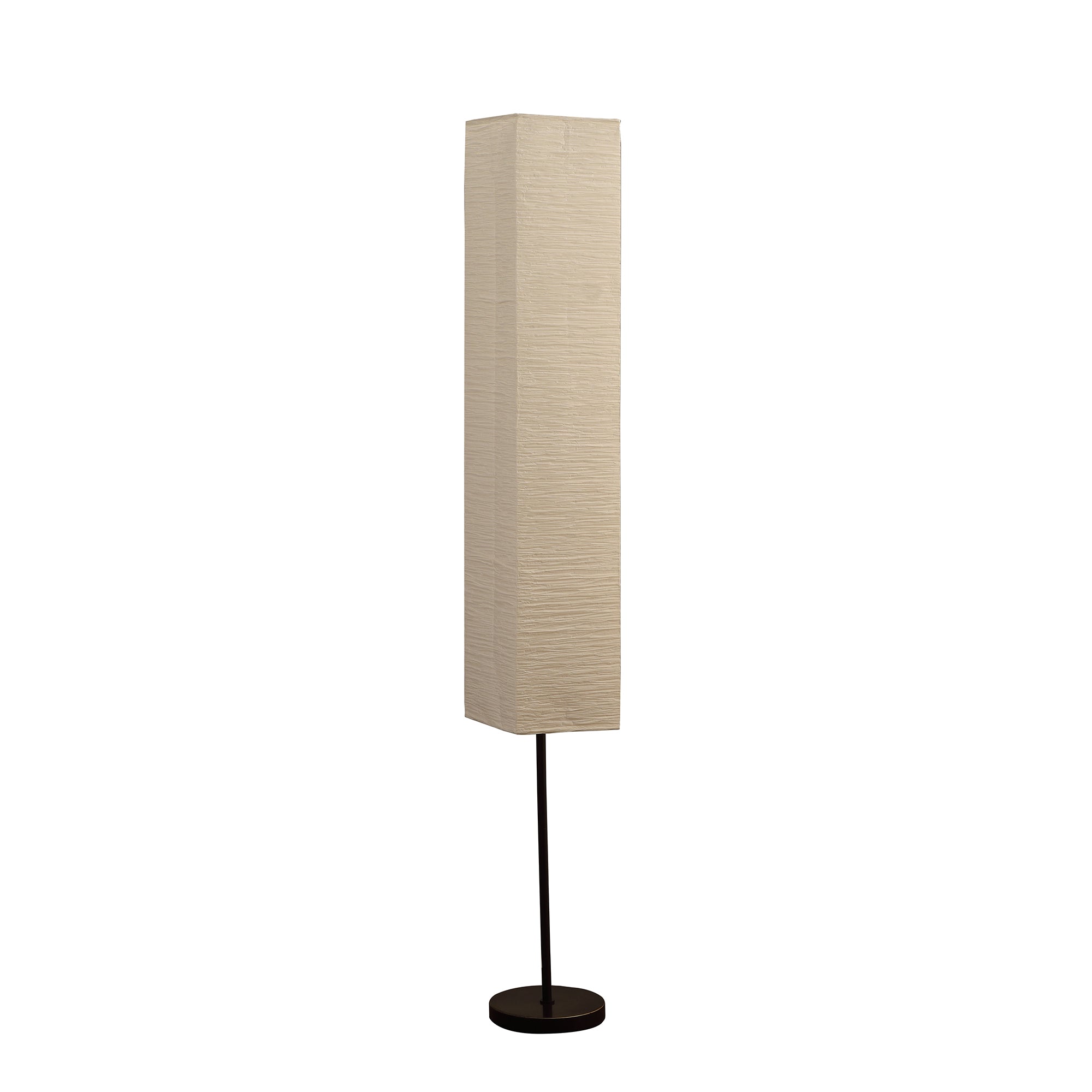 ORE International Noki Japanese Paper Floor Lamp 62.5-Inch Black Off White Model HBL2306