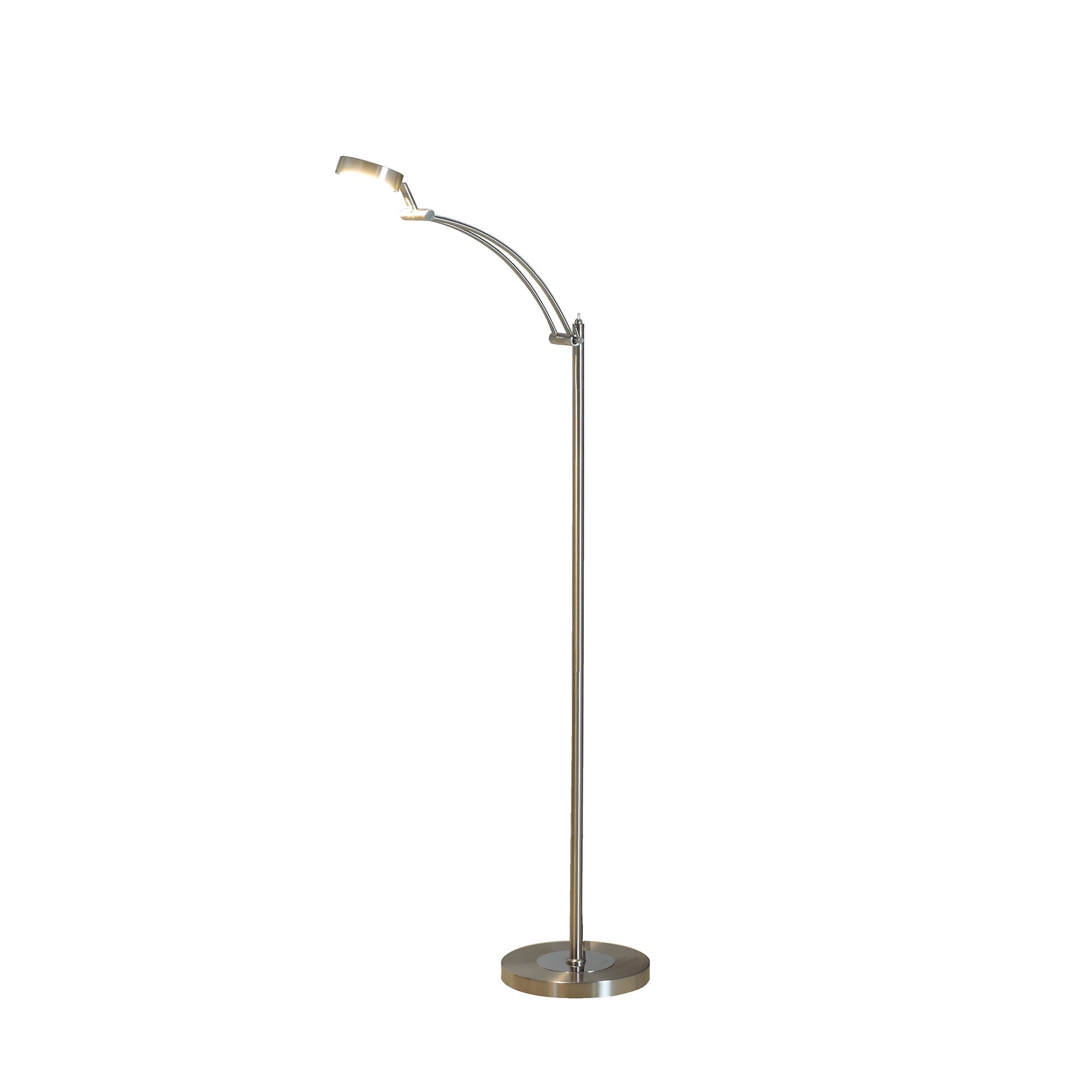 ORE International 54-Inch LED Task Floor Lamp, Silver Finish, Modern Design