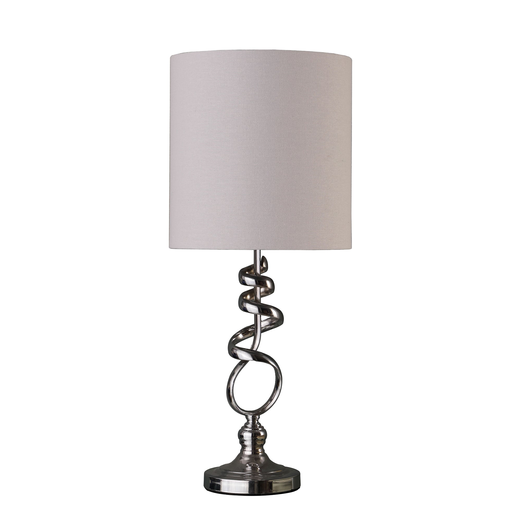 ORE International 21.5-Inch Milo Abstract Table Lamp, Brushed Silver, Chrome Silver & Off White, Model HBL2316
