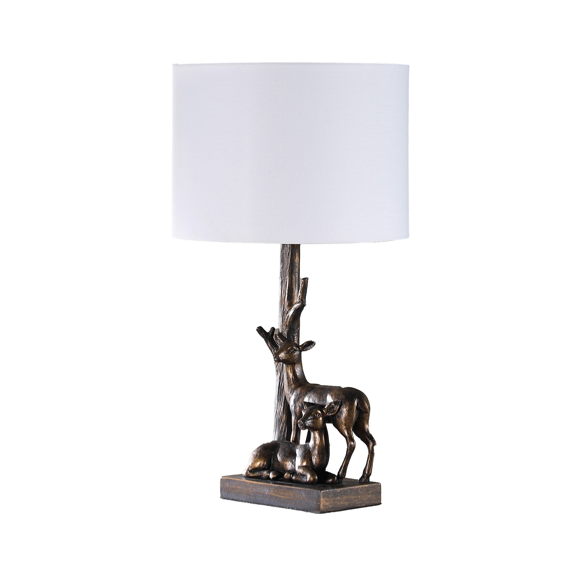 ORE International Table Lamp - 19.75in Capreolus Bronze - 11inL x 11inW - Polyresin Design