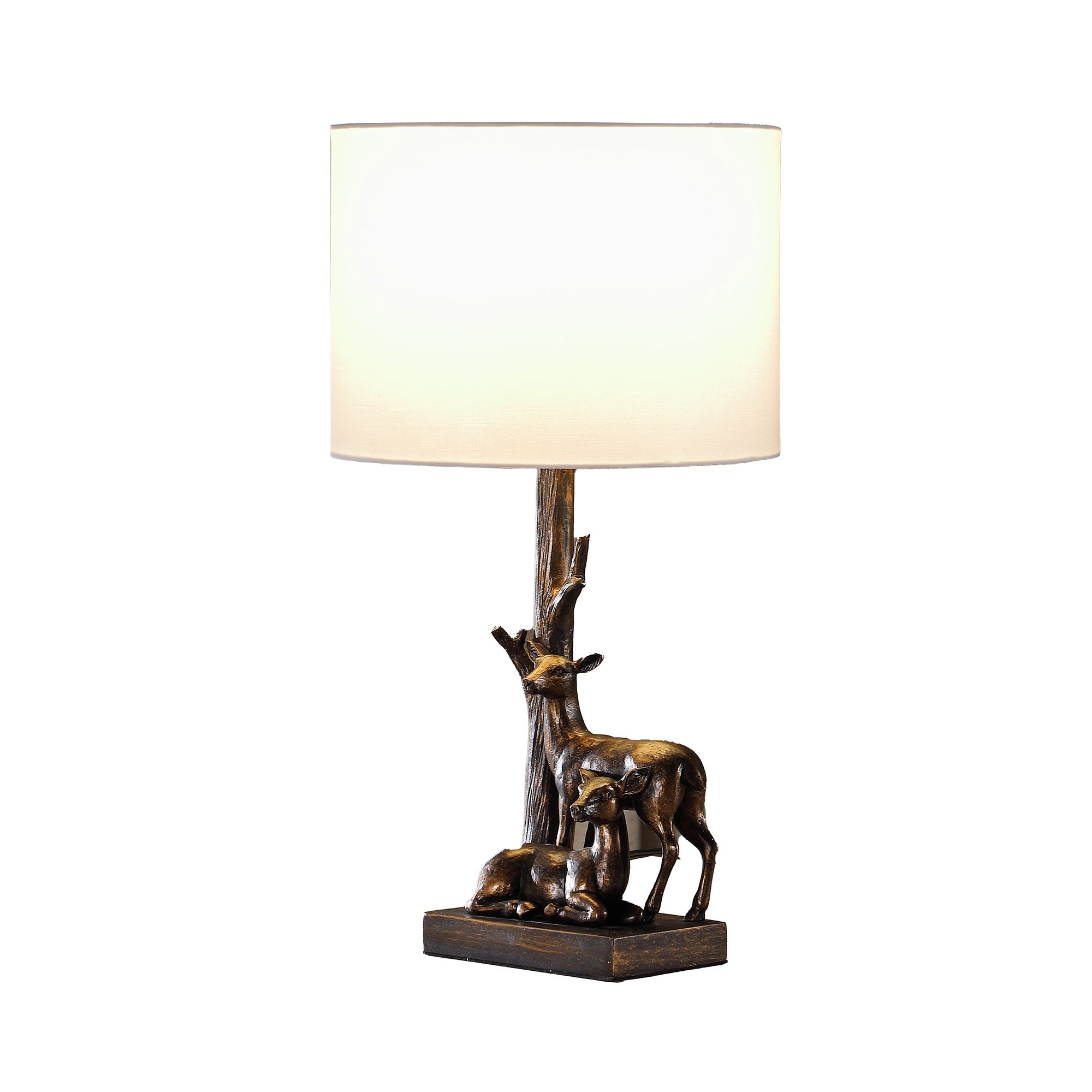 ORE International Table Lamp - 19.75in Capreolus Bronze - 11inL x 11inW - Polyresin Design