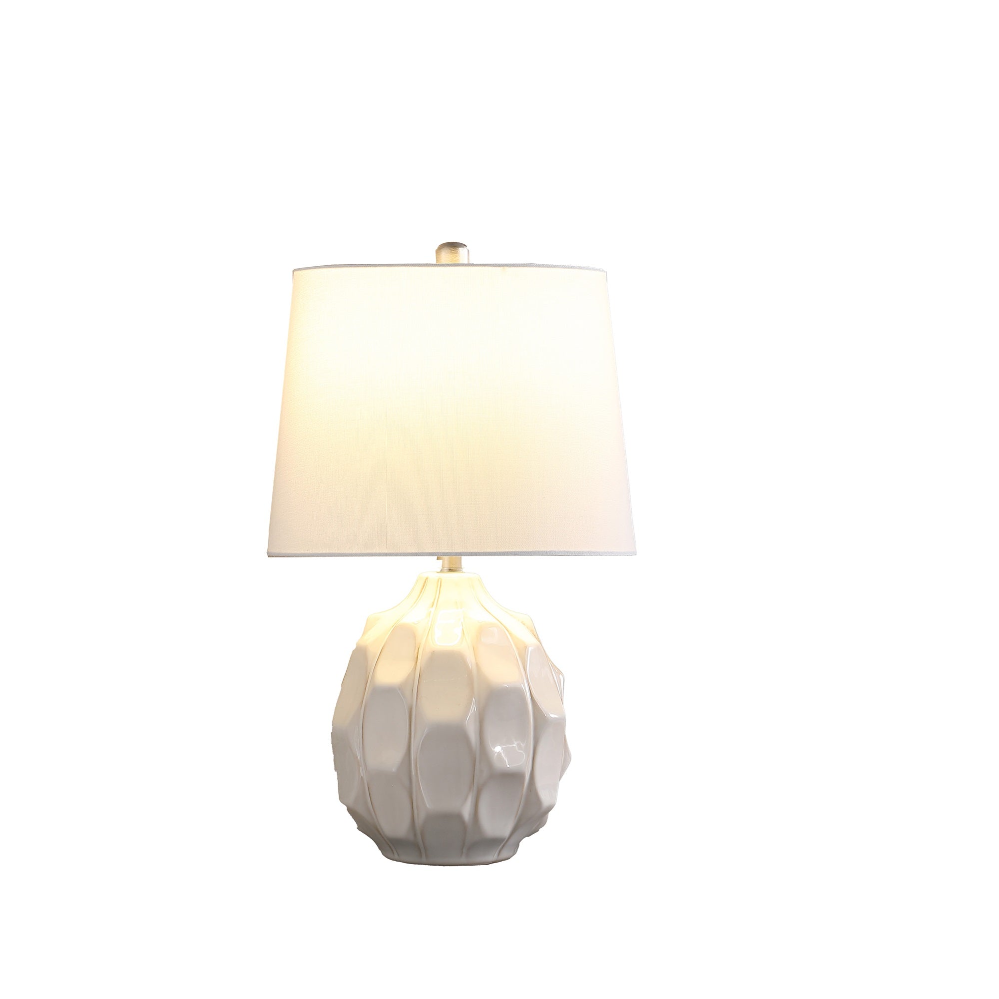 Ore International 21.75&quot; In Coastal Seaside Cream/Taupe Trim Cascade Scallop Ceramic Table Lamp