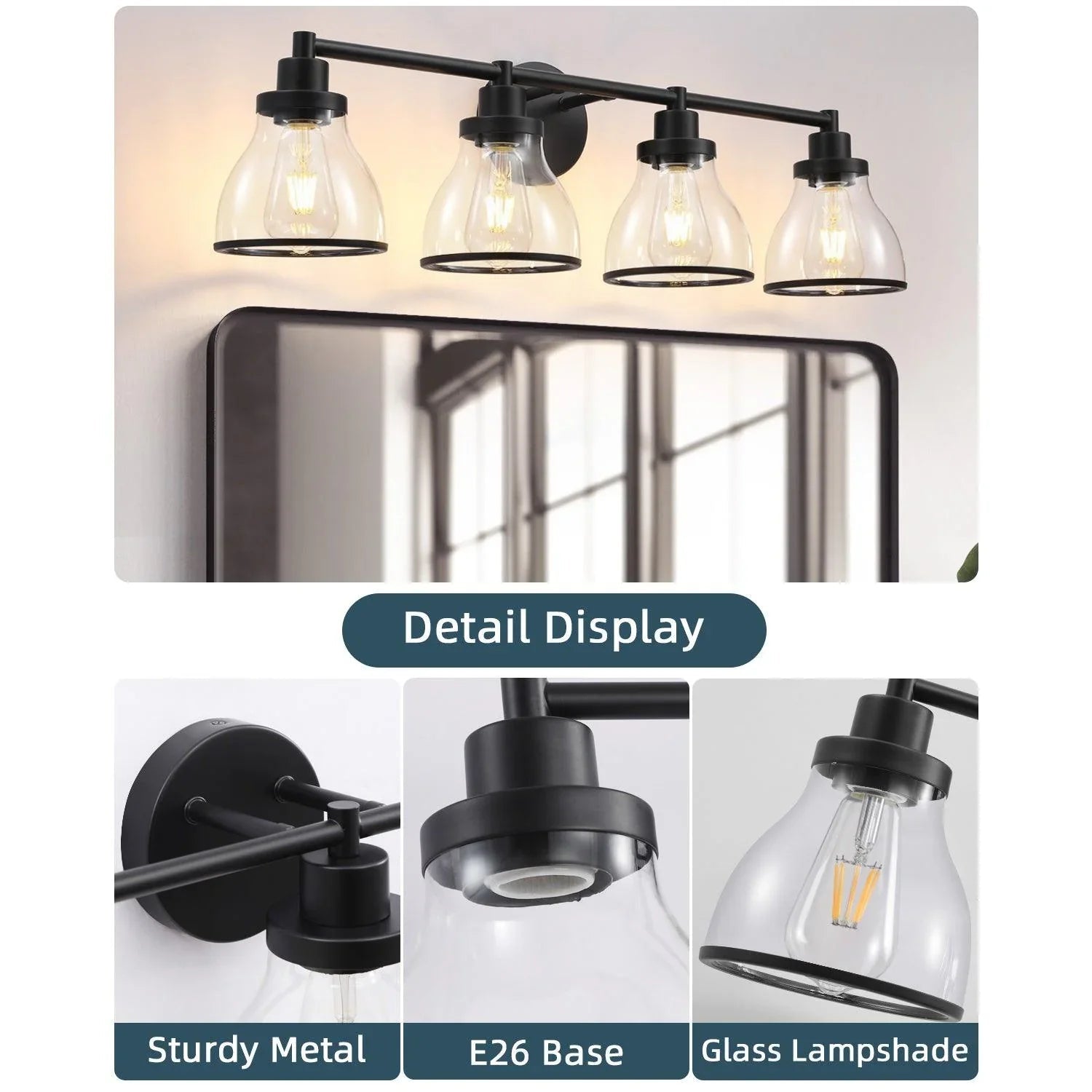 Hermosa Modern 4-Light Bathroom Vanity Light