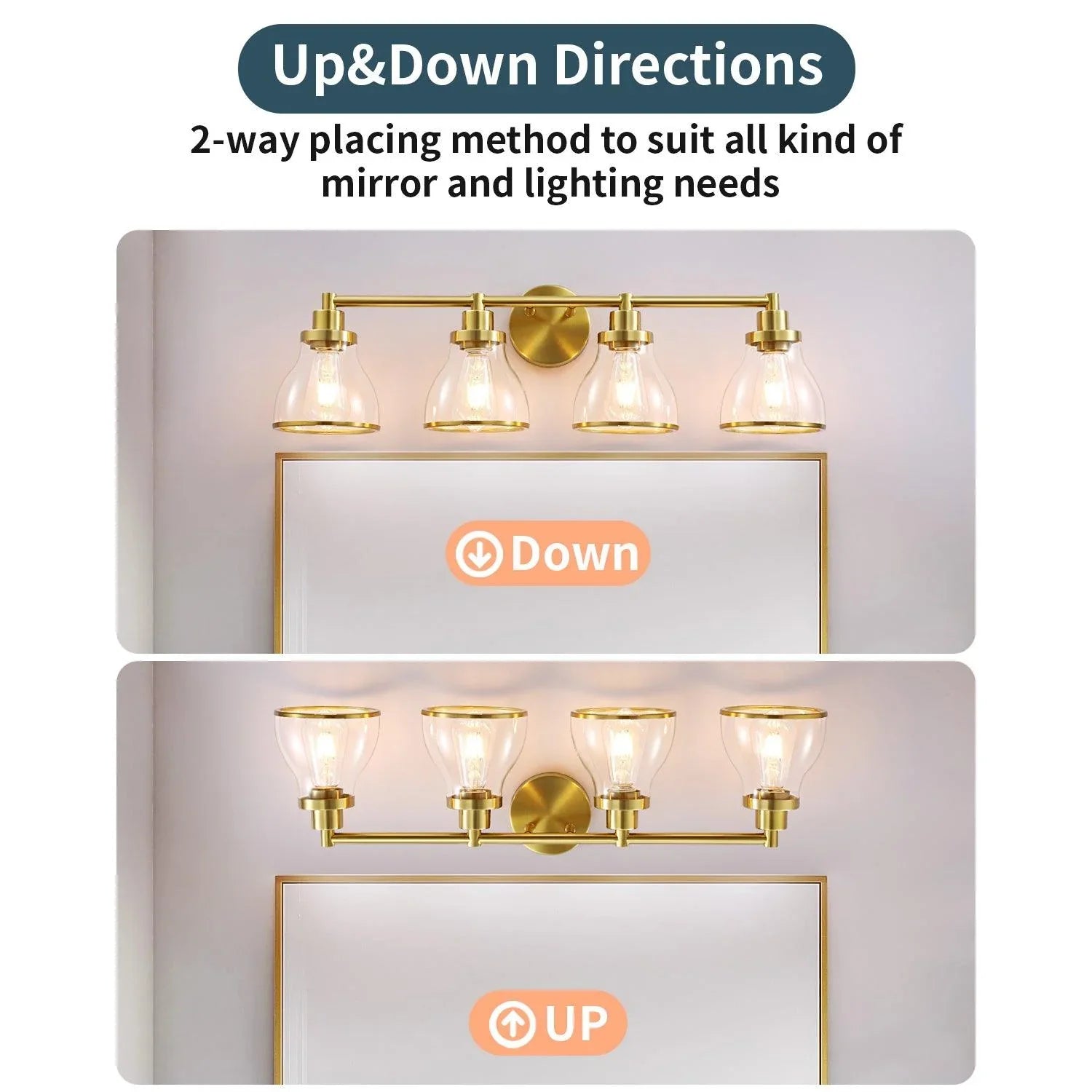 Hermosa Modern 4-Light Bathroom Vanity Light