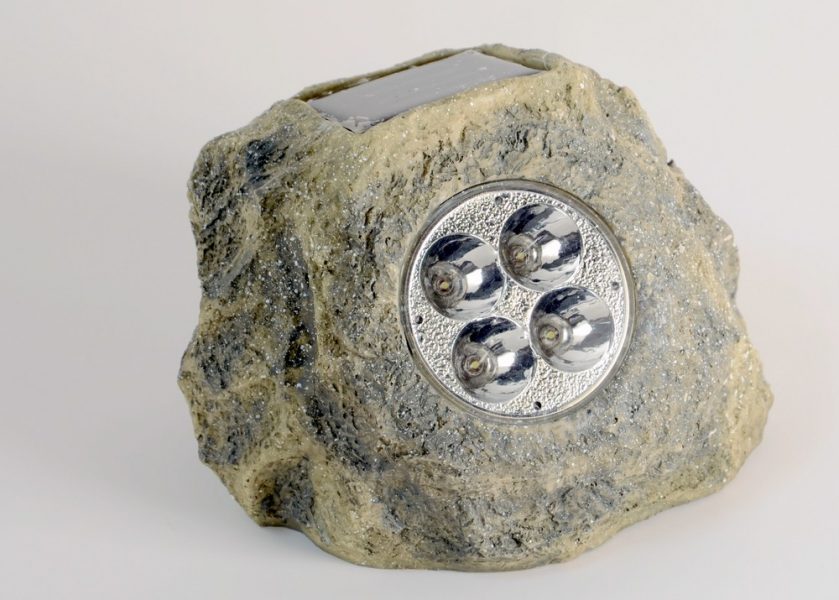 Homebrite Solar 33847/4 Power Spot Lights Solar Spotlight, Grey Rock