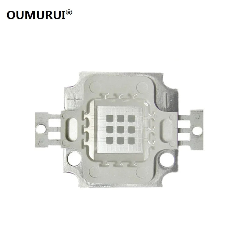 10W UV LED CHIP lamp fishing LED COB manicuring purple Bead 395-400nm 900mA 9.0-11.0V 60-80LM 45mil 10PCS