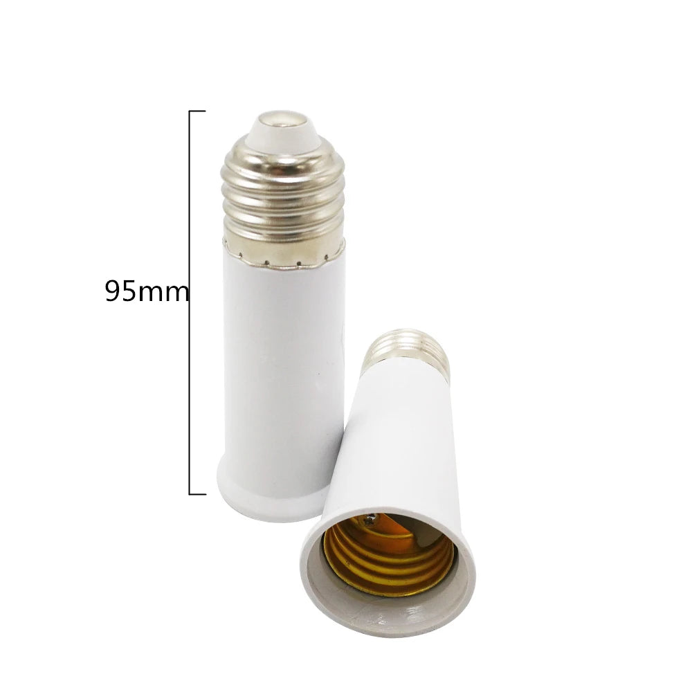 E27 To E27 Lamp Base Converter 65mm 95mm Lamp Holder Extender E27-E27 Lamp Socket Adapter Flame Retardant For LED Bulb