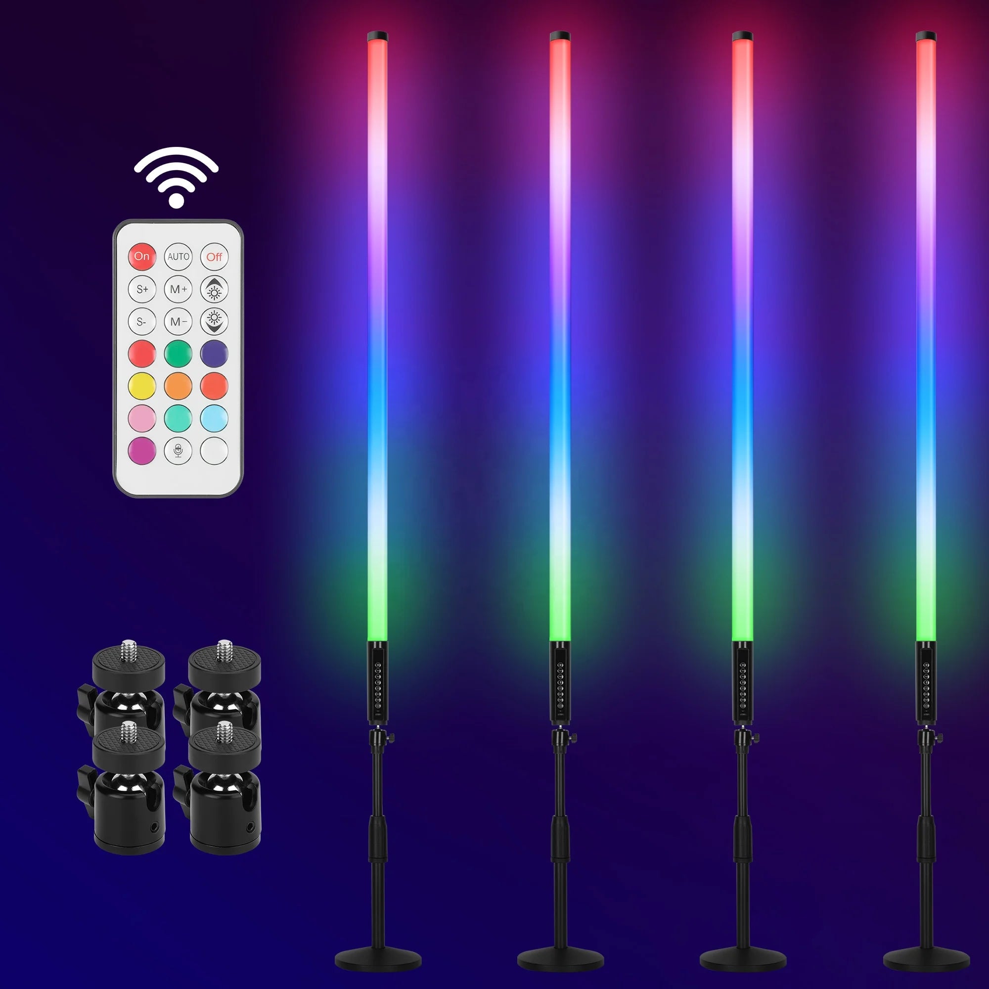 Dropshipping USA DDP Delivery 4Pack TL-130Plus T8 T10 T12 Qutdoor Rgb Tube Light Stick Stand Color Led Video Studio Booth Light
