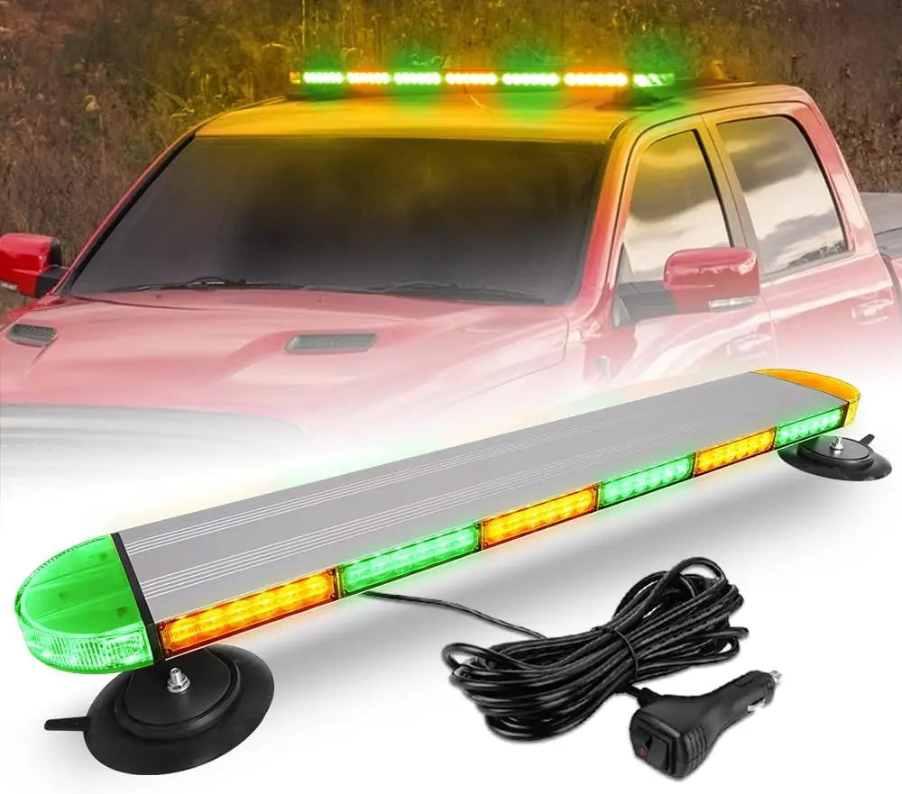 31 Inch Low Profile Rooftop Emergency Strobe Light Bar Full Aluminum 12V 1200 Lumens 130W Flashing Safety Warning for Car
