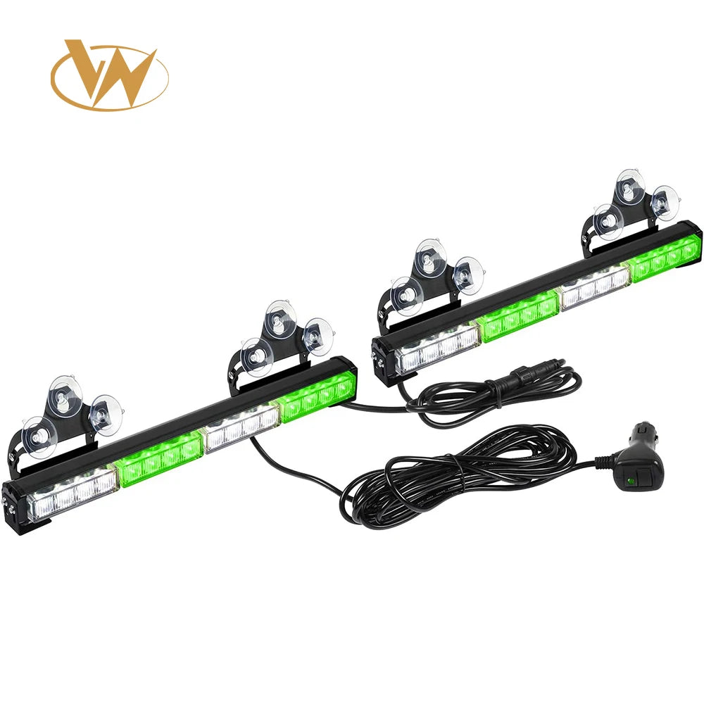 16.8-Inch Light Bar 32LED 26 Flash Patterns Emergency Flashing Traffic Advisor for Interior Safety New Condition Amber/Green