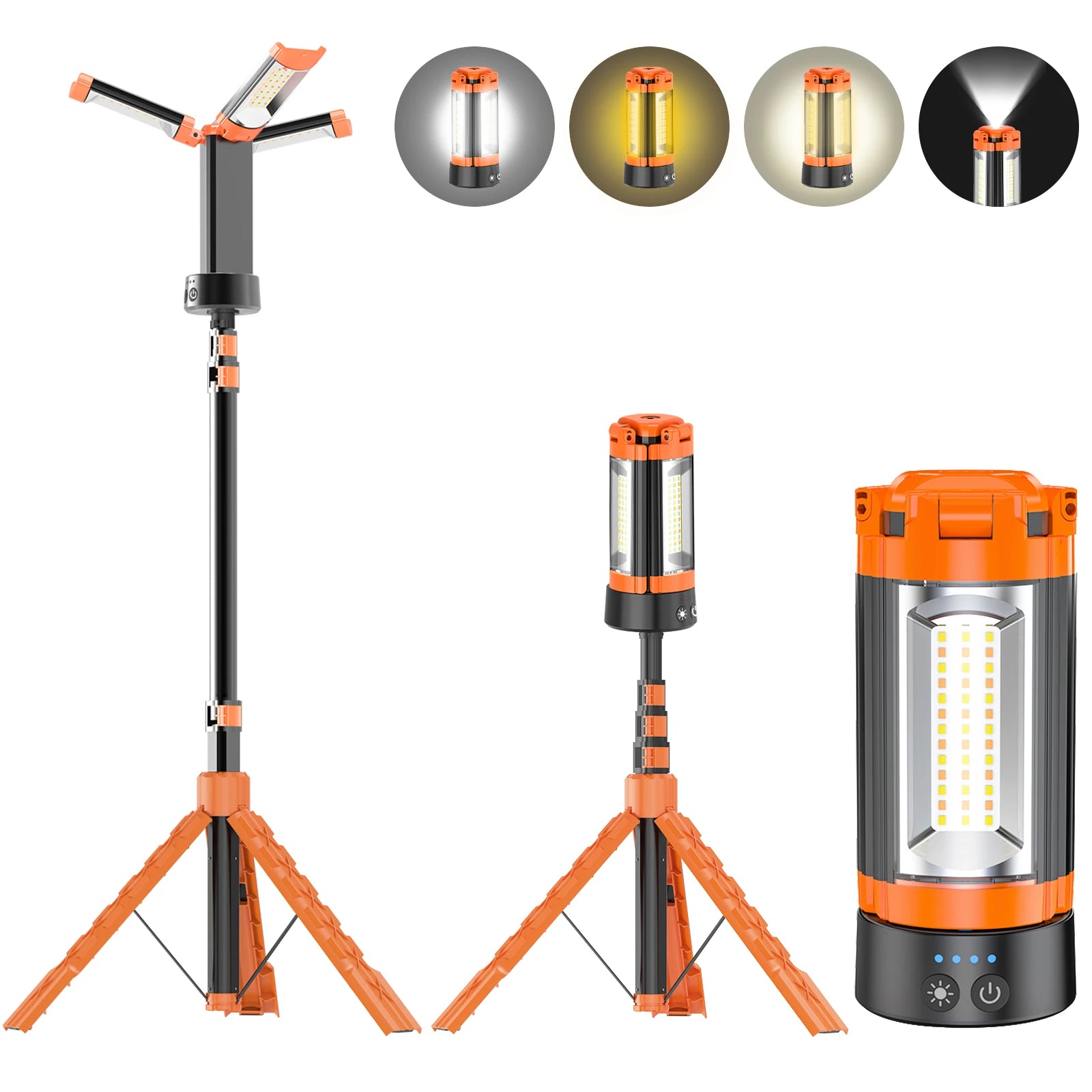 US Stock Rechargeable Camping Lantern with Multiple Light Modes Adjustable Brightness SOS Flashlight for Outdoor Emergency Work