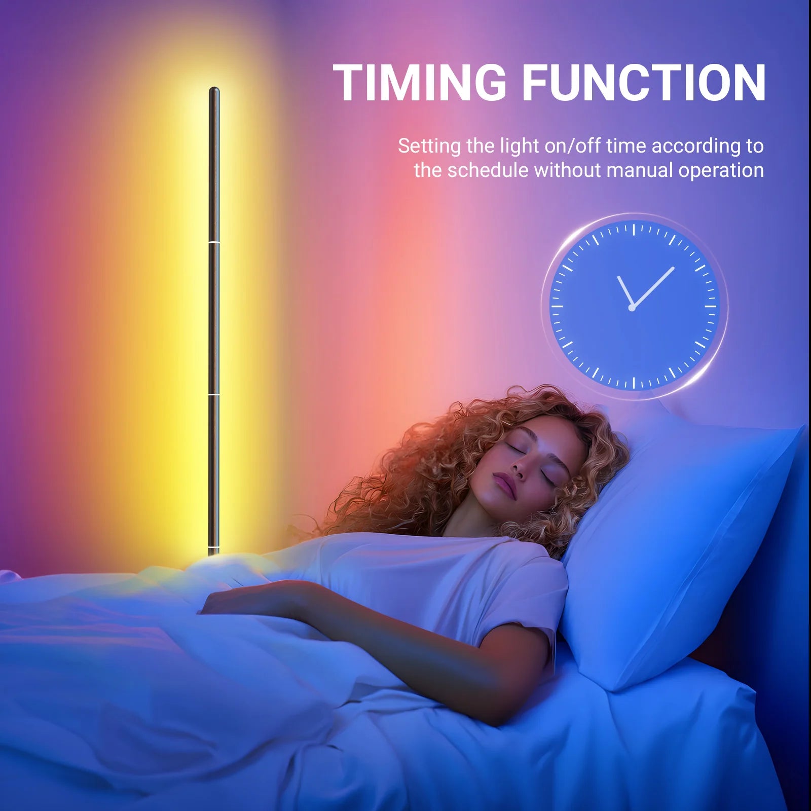 RGBIC Built-in with Segmented Splicing, 5V Low Voltage 10W Energy-Saving, Design for Modern Home Floor Ambient Lighting