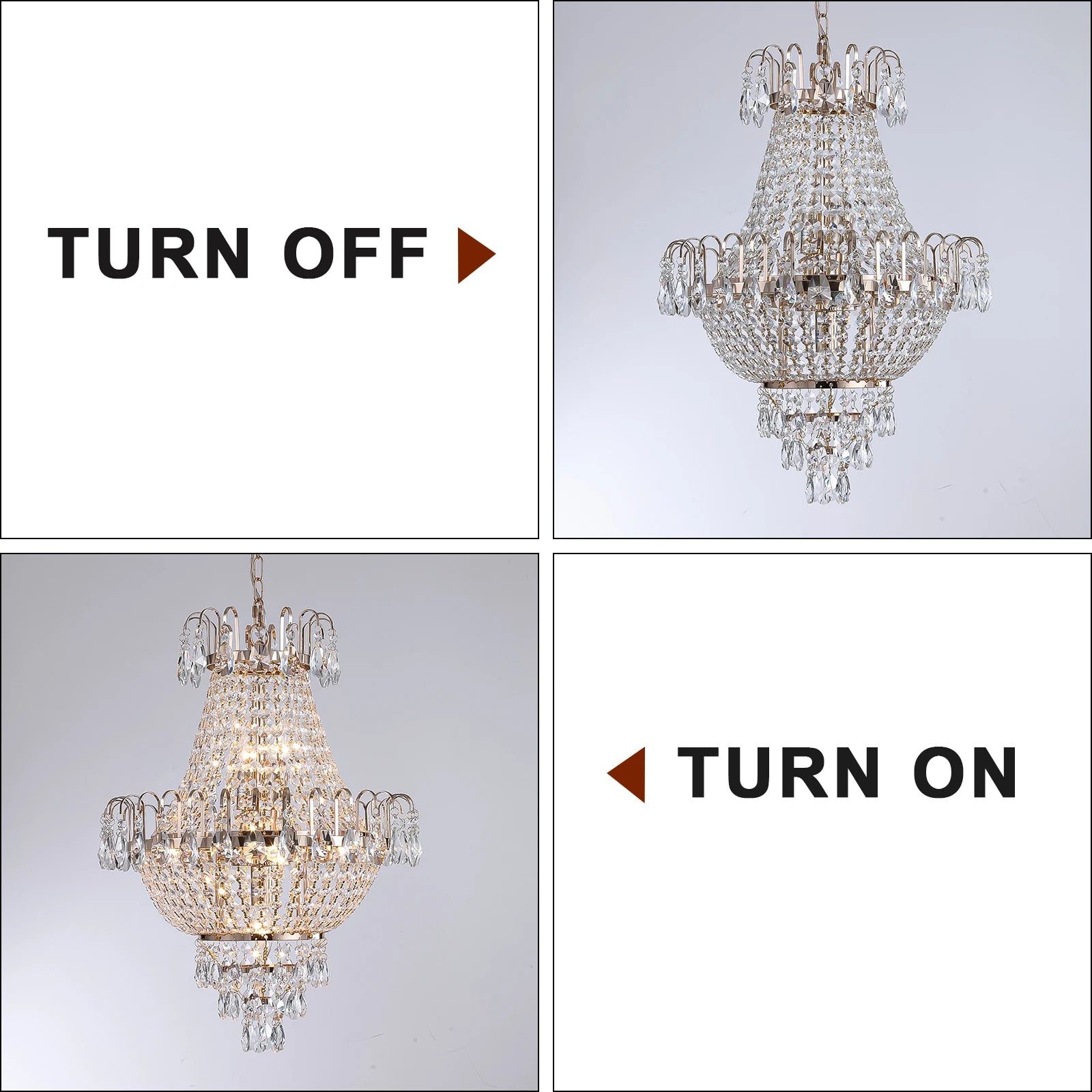 Ship From USA,Gold Crystal Chandeliers,Large Contemporary Luxury Ceiling Lighting for Living Room Dining Room Bedroom Hallway