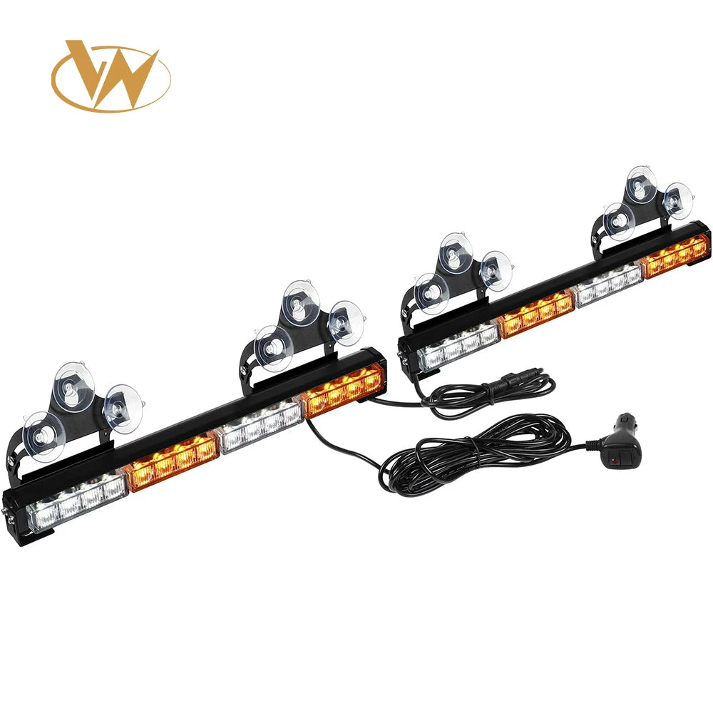 16.8-Inch Light Bar 32LED 26 Flash Patterns Emergency Flashing Traffic Advisor for Interior Safety New Condition Amber/Green