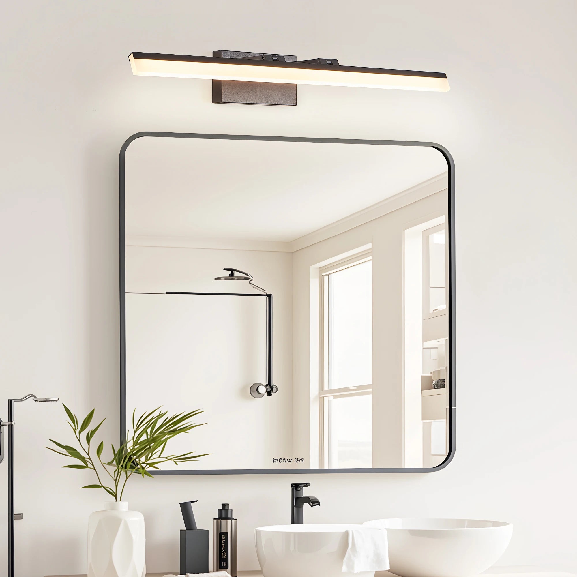 Ship in USA,43 Inch Modern LED Bathroom Vanity Light,Sleek Black Metal Wall Light for Mirror, Dressing Room or Sink Area
