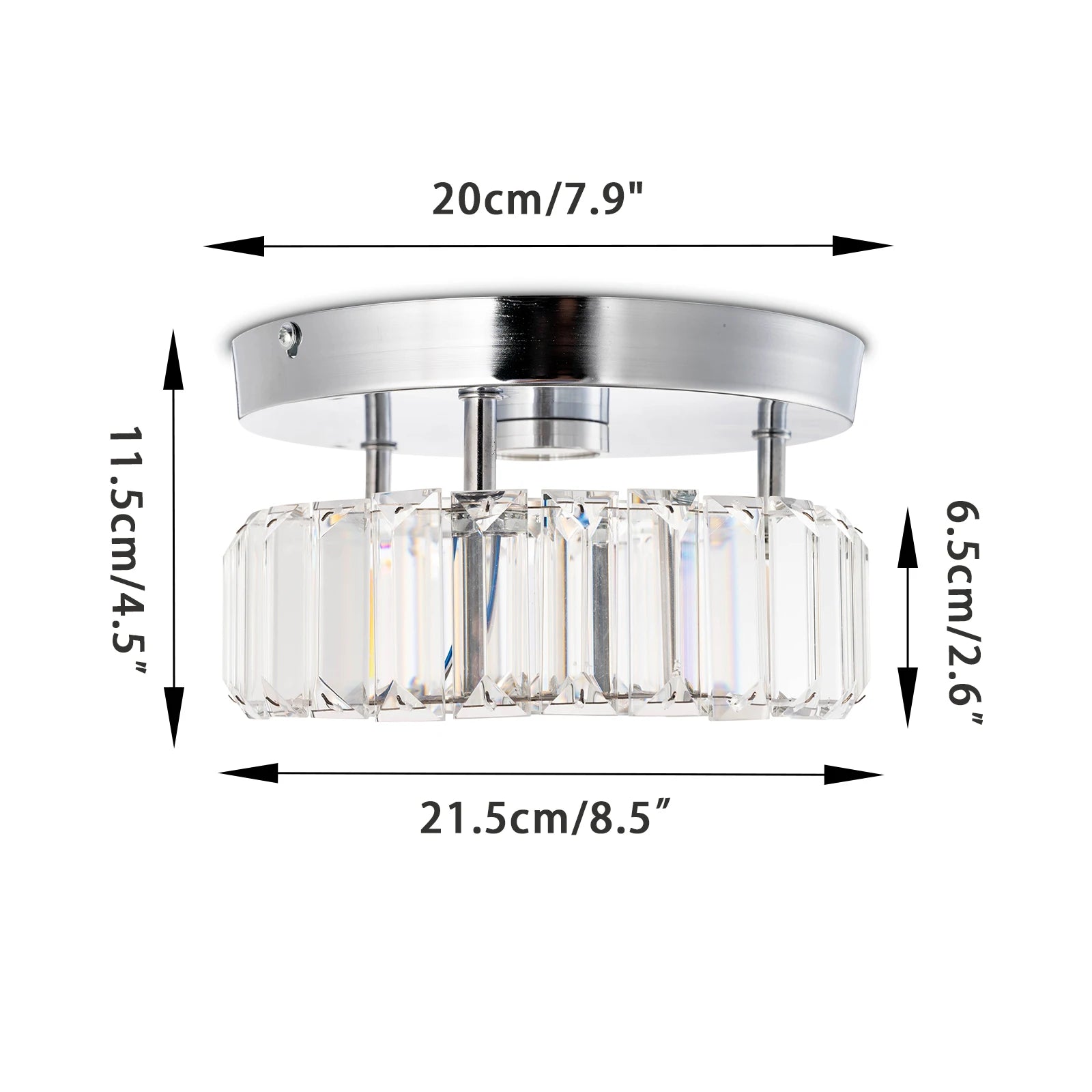 Small Modern Style Cool White Crystal Corridor Ceiling Light Cool White Chandelier Lighting for Home Office Indoor Living Room