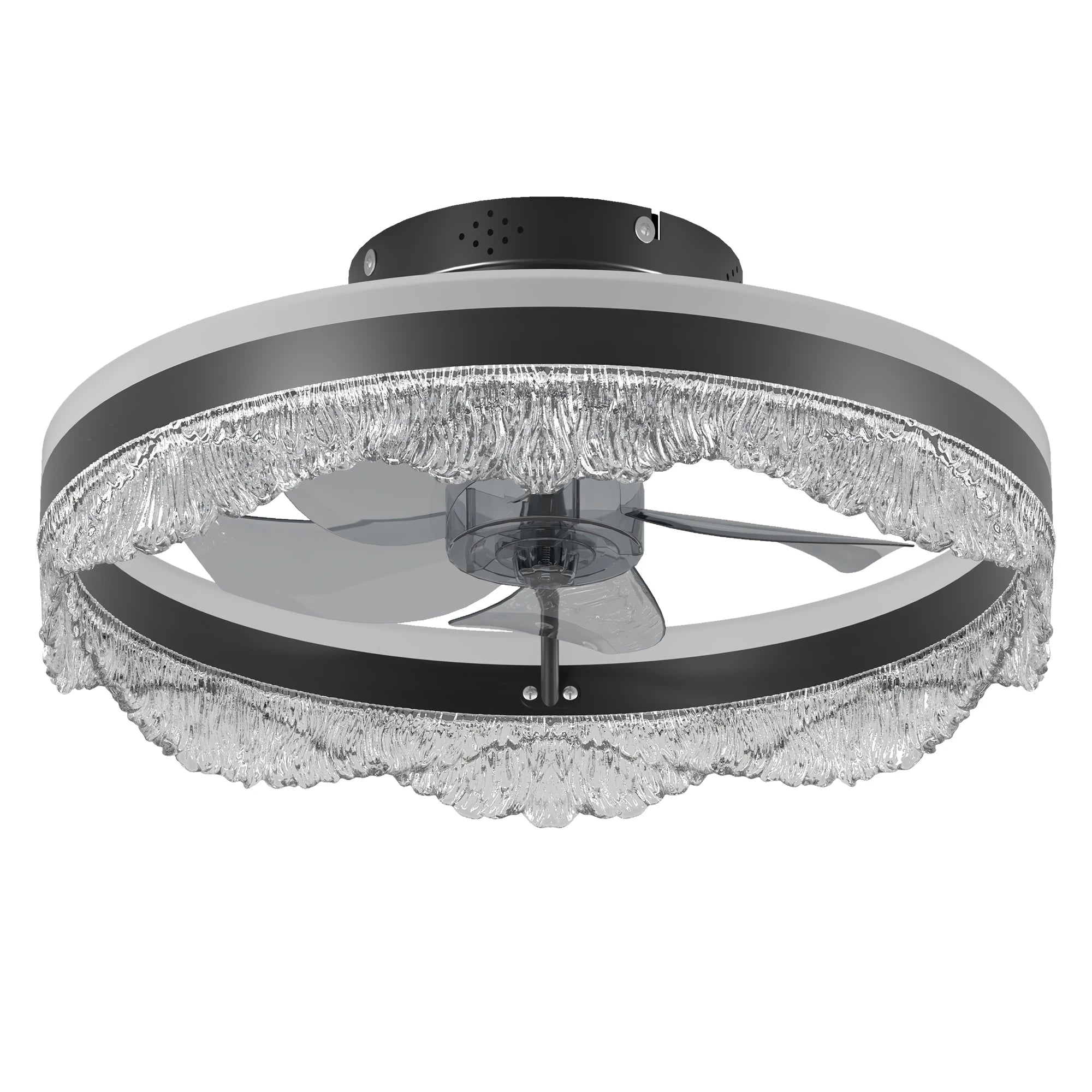 Ship From USA,16" Quiet Ceiling Fan with Light,LED Flush Mount Fan Lamp with Hidden Blades and Natural Airflow