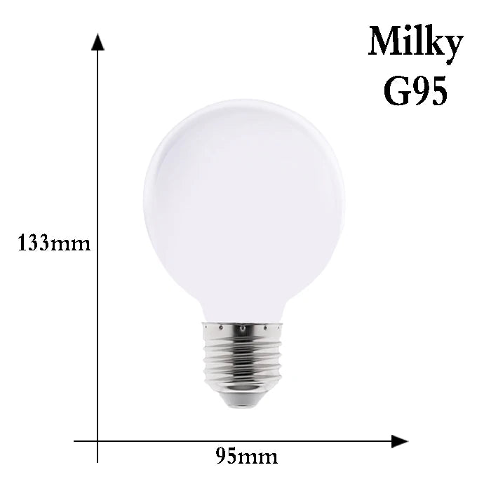 Milky E27 LED Light Bulb AC 220V 110V G80 G95 G125 Ampoule Bombilla LED Bulb Lamp For Home Chandelier Table Lamp Lampada
