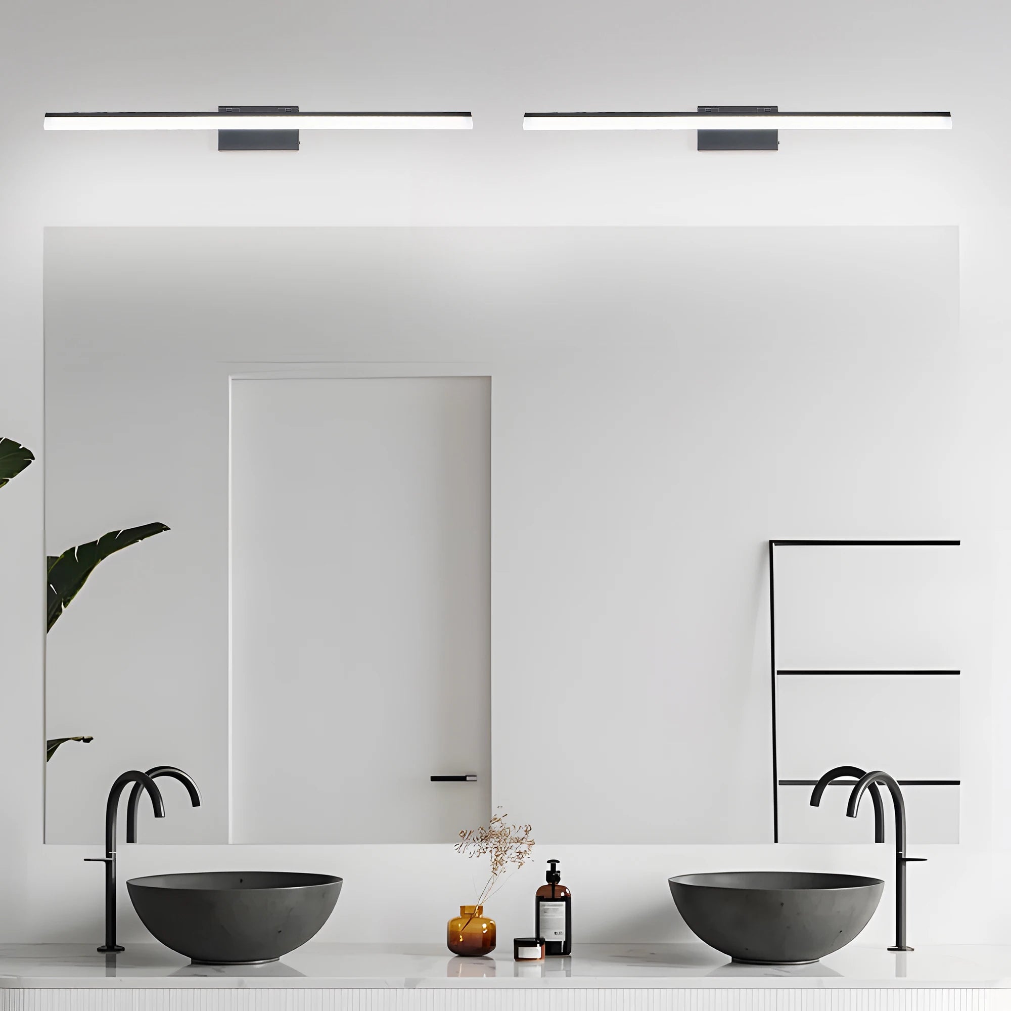 Ship in USA,43 Inch Modern LED Bathroom Vanity Light,Sleek Black Metal Wall Light for Mirror, Dressing Room or Sink Area