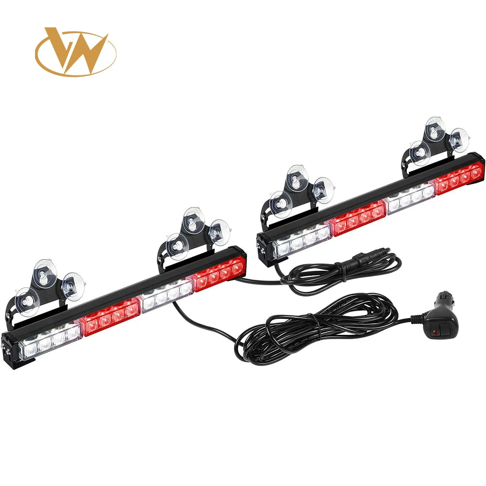 16.8-Inch Light Bar 32LED 26 Flash Patterns Emergency Flashing Traffic Advisor for Interior Safety New Condition Amber/Green