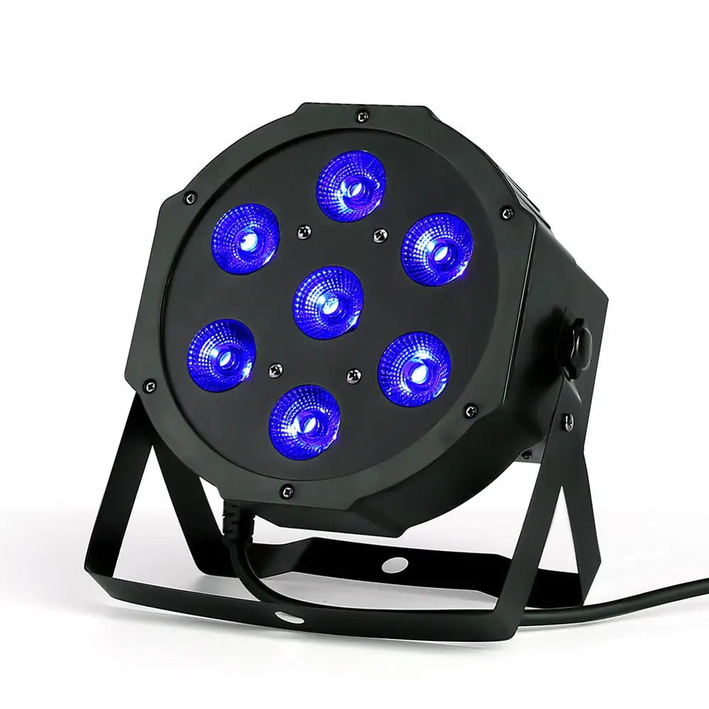 4PCS 7x18W LED Flat SlimPar RGBWA UV Light 6in1 LED Wash DJ Light Stage Dmx512 Stage Lighting
