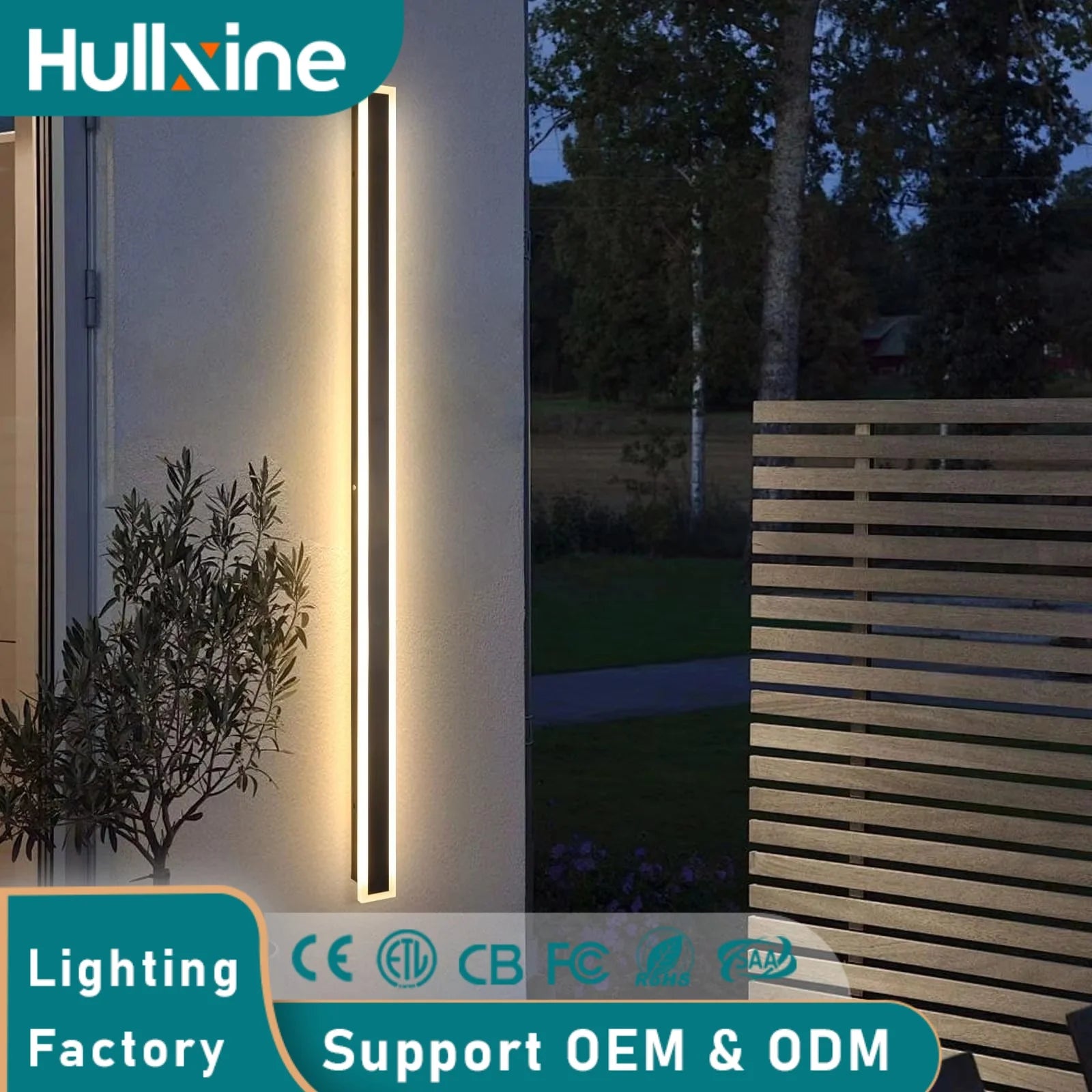 Modern Outdoor Wall Light 3000K-6000K Dimmable Wall Sconces IP65 Waterproof Long Wall Mount Light for Garage Doorway Stairway