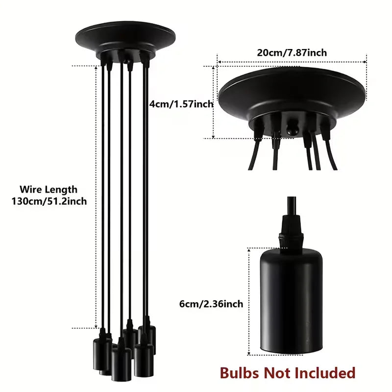 Industrial Retro Black Spider Chandelier Multi-Head Pendant Light with Adjustable Arms Ceiling Light for Living Bedroom Kitchen
