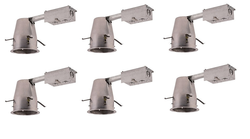 Elitco Lighting Icat4R-T24Led-6Pk Recessed-Light-Fixture 4&quot; Icat Remodel Housing, 120V, T24 Connector,Led Retrofit Only 6 Pack