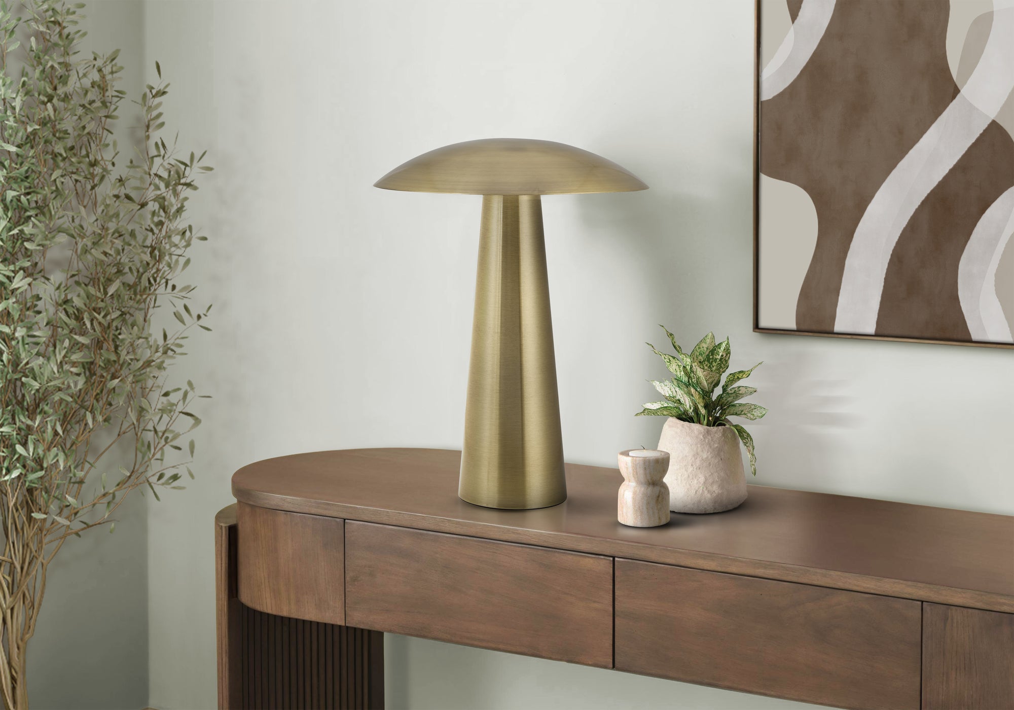 Lighting, 12H, Led, Table Lamp, Gold Metal, Contemporary