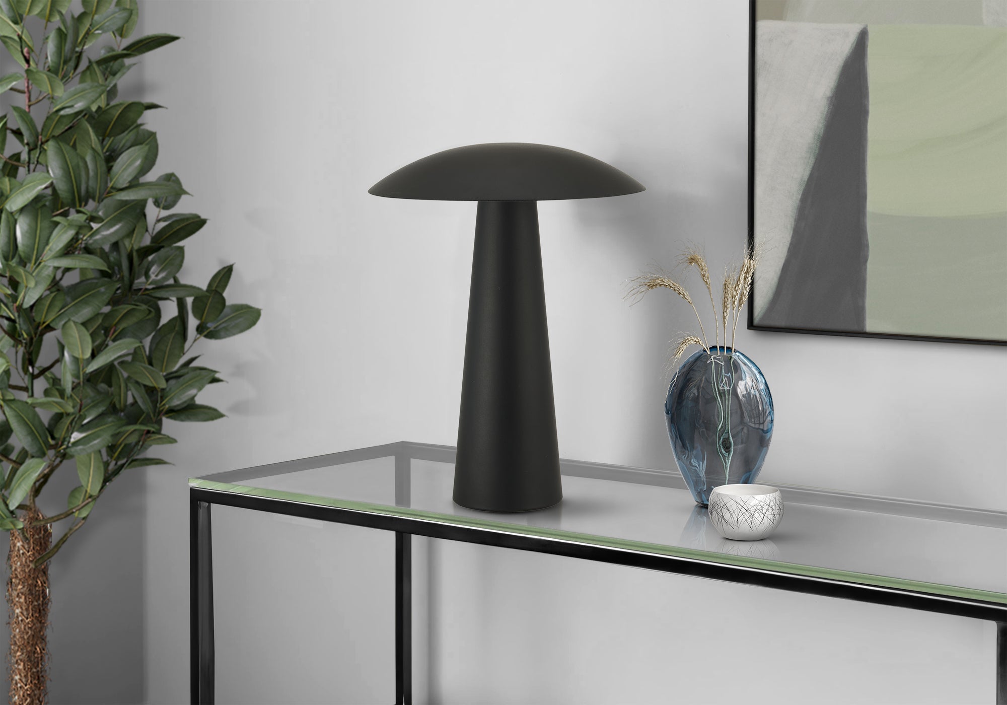 Lighting, 12H, Led, Table Lamp, Black Metal, Contemporary
