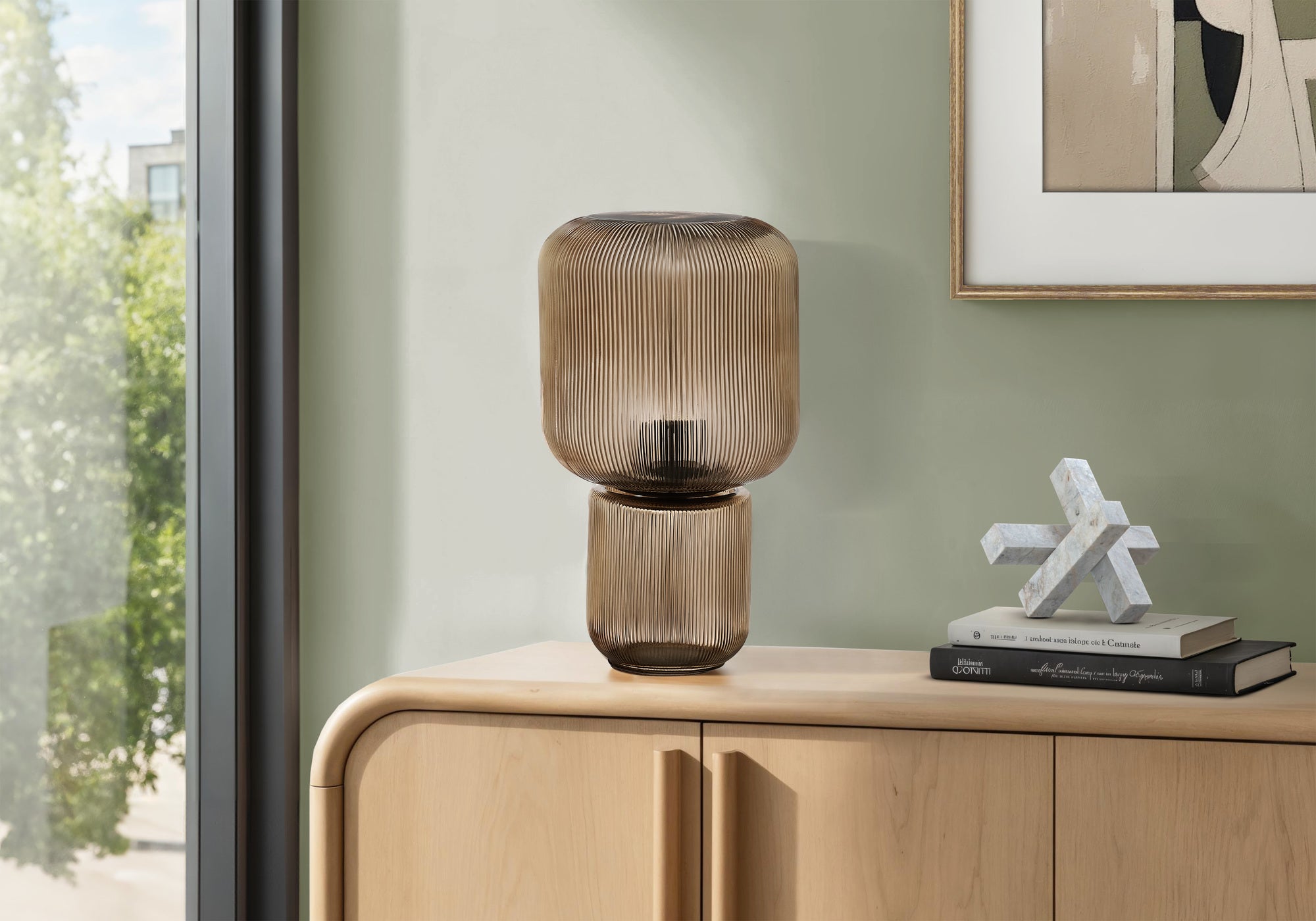 Lighting, 15H, Table Lamp, Gold Glass, Contemporary