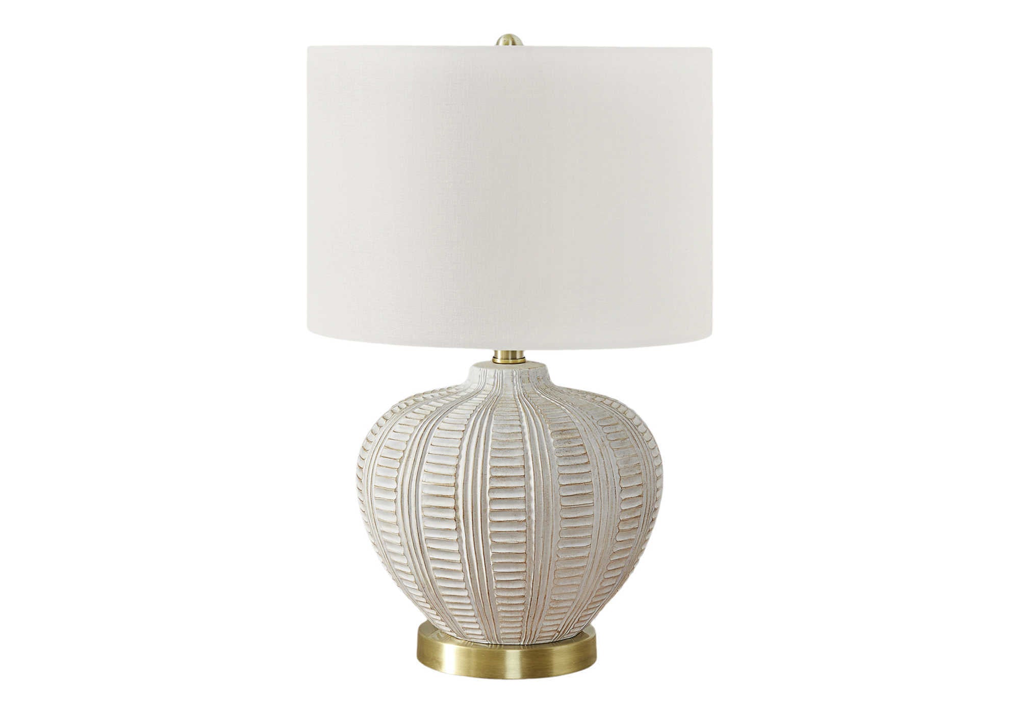 Monarch Specialties I 9617 Lightingtable Lamp, Ivory/Cream Shade, Cream Resin, Transitional