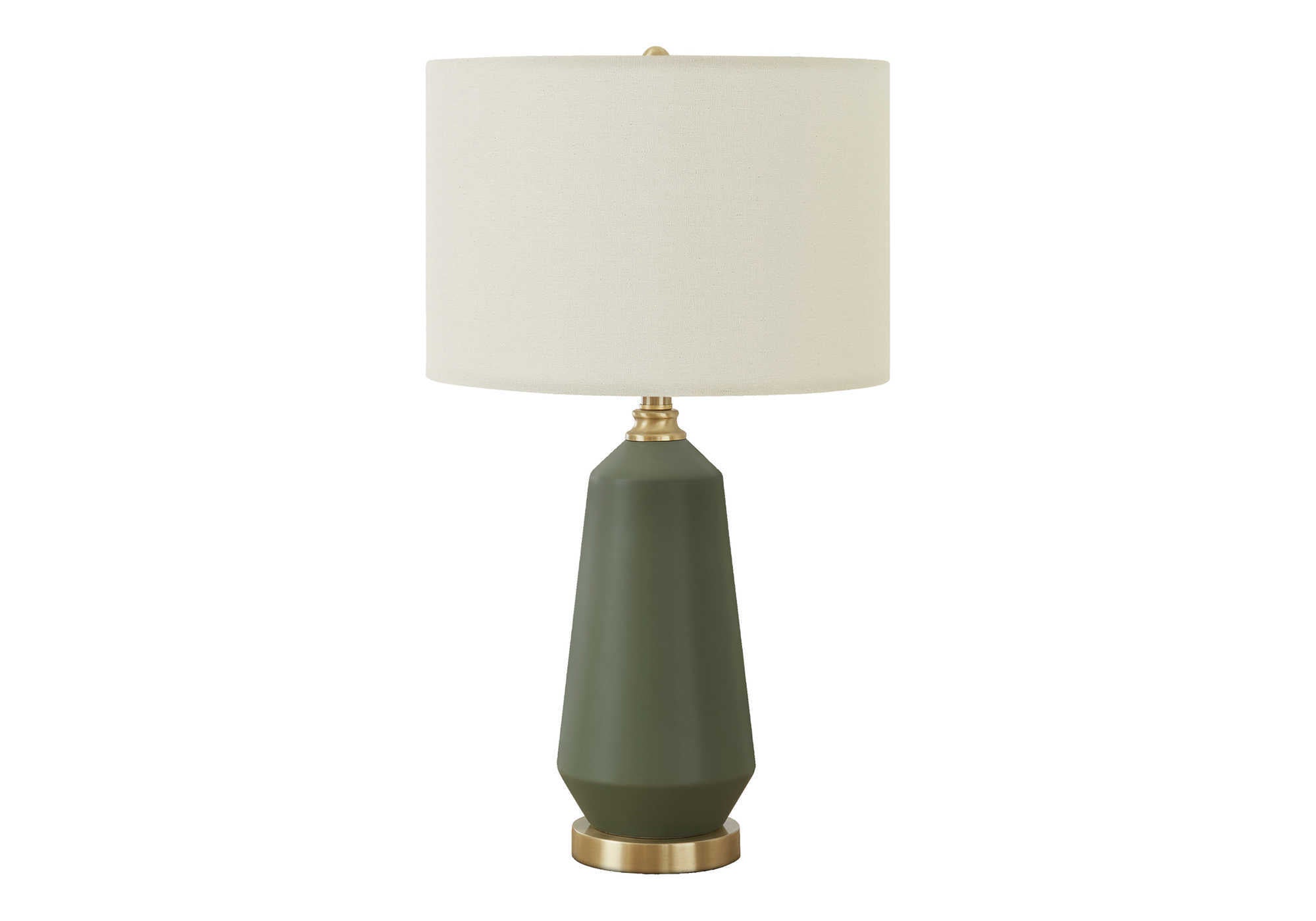 Monarch Specialties I 9624 Lightingtable Lamp, Green Ceramic, Ivory/Cream Shade, Contemporary