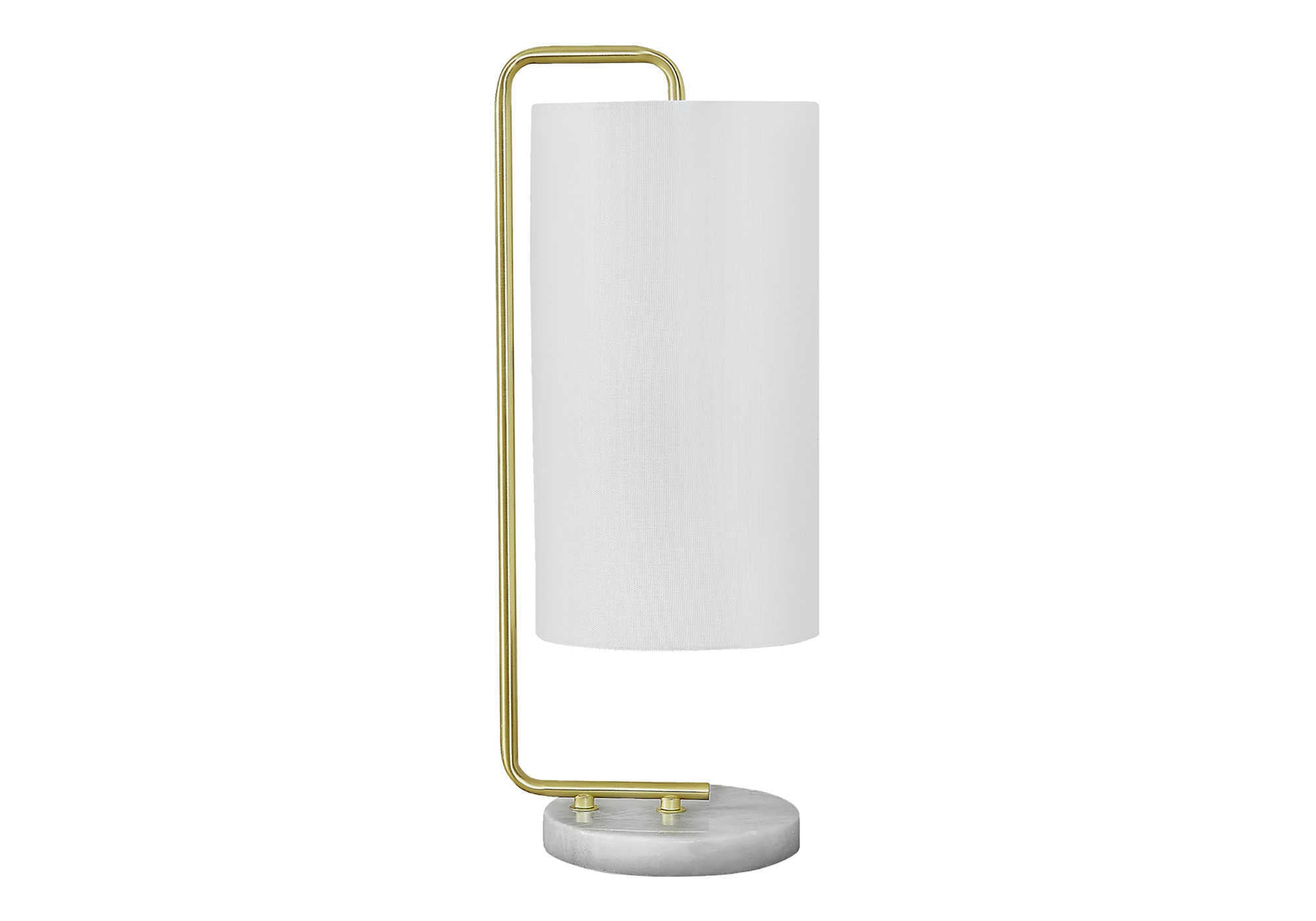 Monarch Specialties I 9636 Lightingtable Lamp, White Marble, Ivory/Cream Shade, Contemporary