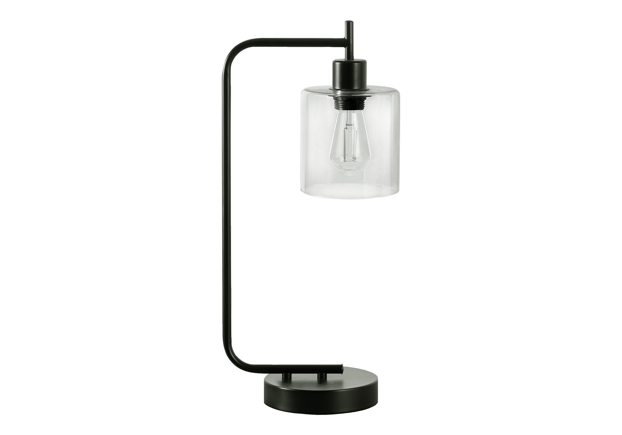 Monarch Specialties 9637 Lightingtable Lamp, Usb Port Included, Black Metal, Glass Shade, Modern Lighting-20 H Table, 9" L X 6" W X 19.75" H