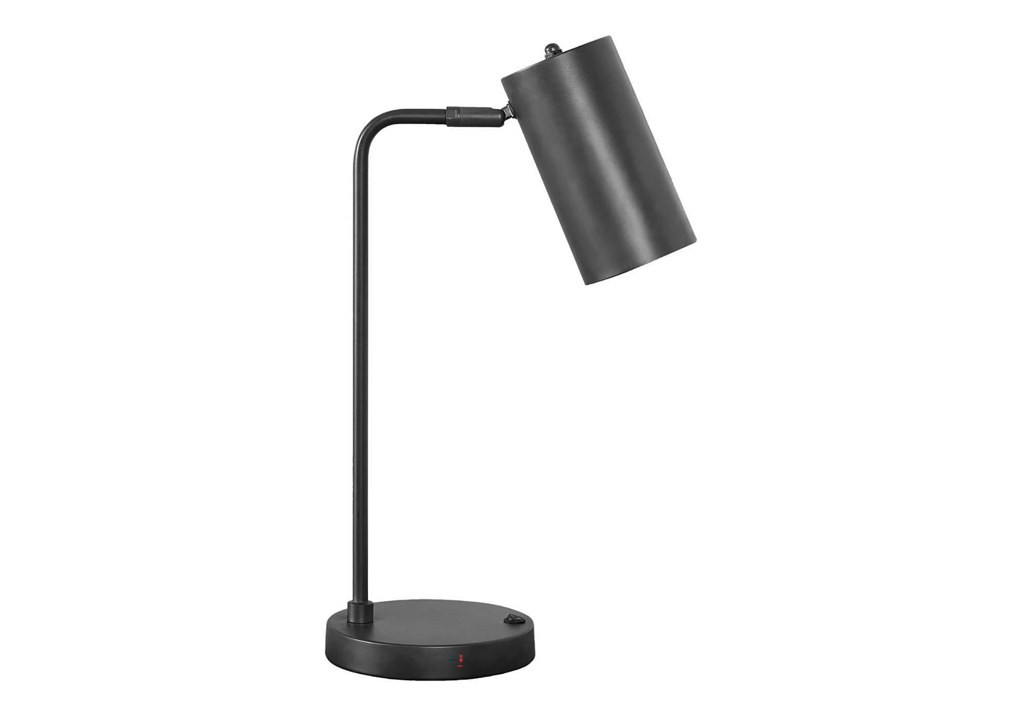 Monarch Specialties 9645 Lightingtable Lamp, Usb Port Included, Grey Metal, Shade, Modern Lighting-18 H Table, 9.25&quot; L X 6.25&quot; W X 17.75&quot; H