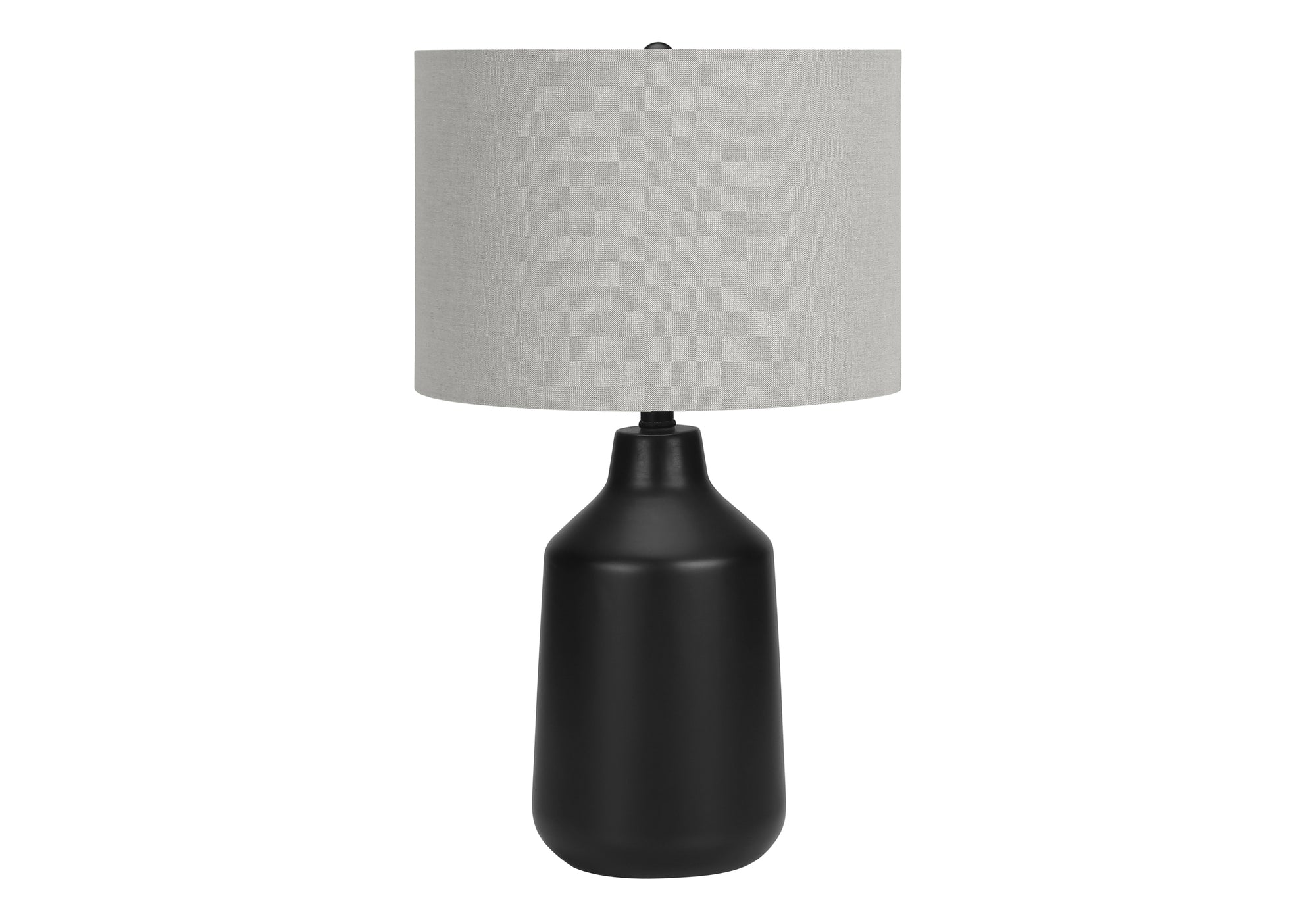 Monarch Specialties I 9701 Lightingtable Lamp, Black Concrete, Grey Shade, Contemporary