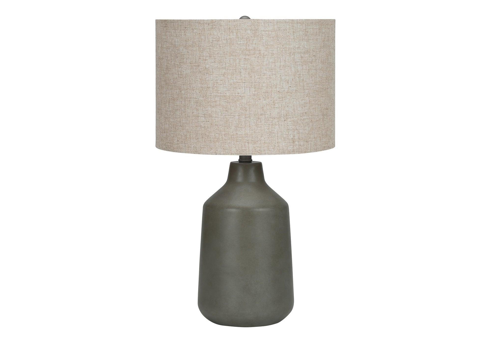Monarch Specialties I 9703 Lightingtable Lamp, Grey Concrete, Beige Shade, Contemporary