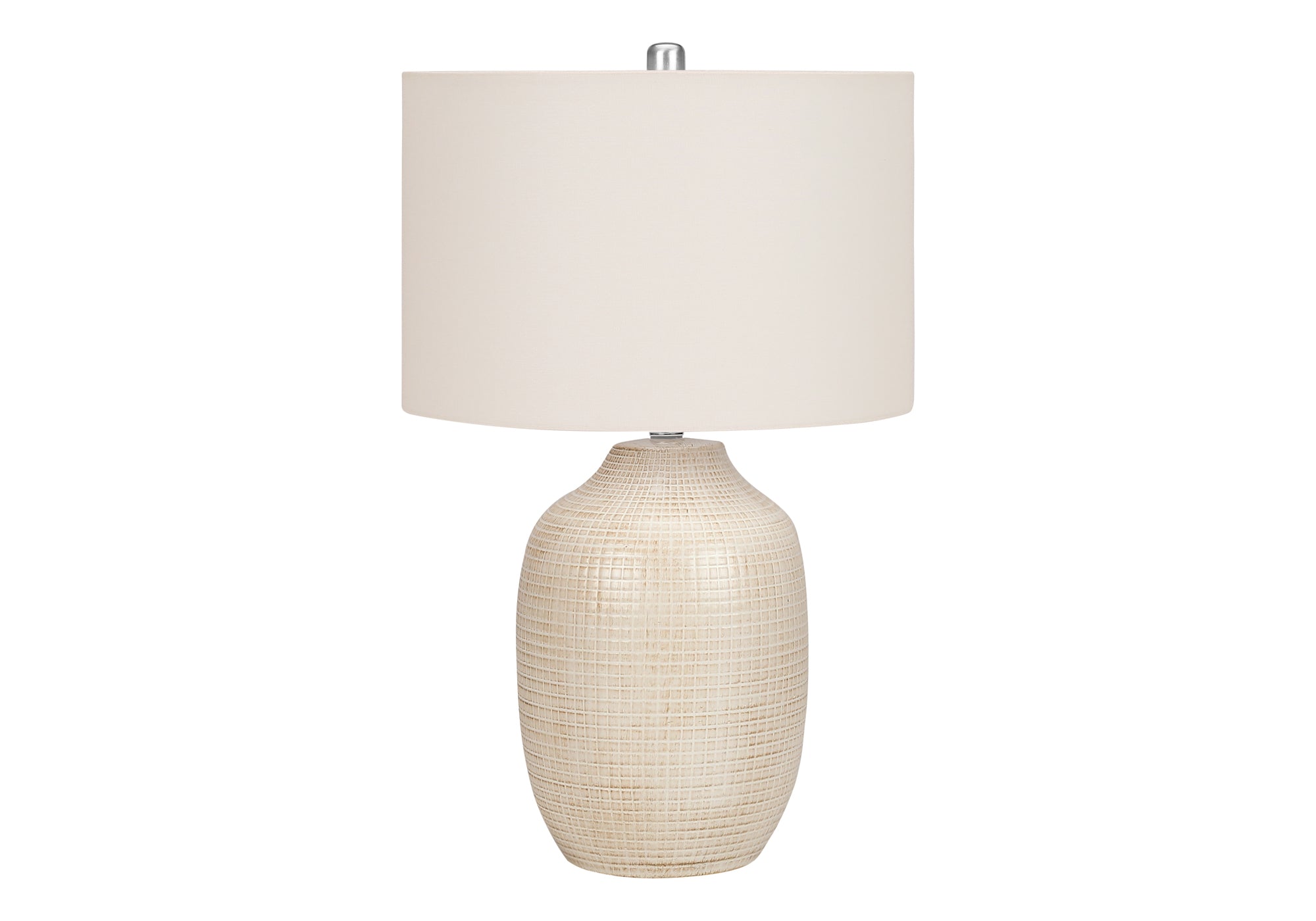 Monarch Specialties 9704 Lightingtable Lamp, Cream Ceramic, Ivory Shade, Contemporary Lighting-26 H Table, 16&quot; L X 16&quot; W X 25.75&quot; H