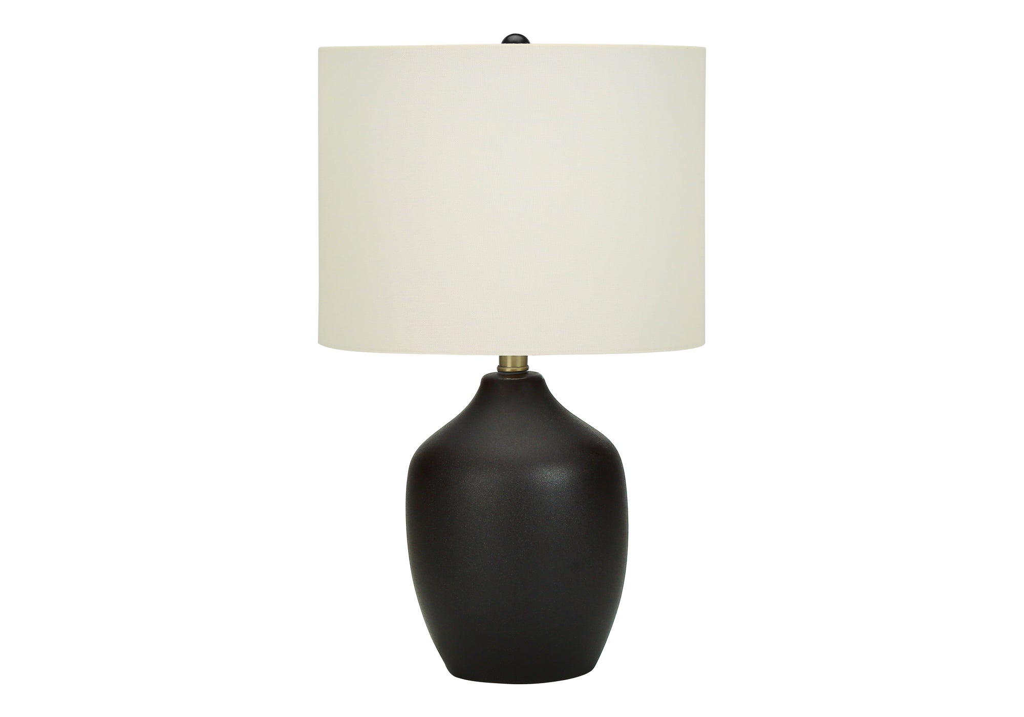 Monarch Specialties I 9708 Lightingtable Lamp, Black Ceramic, Ivory/Cream Shade, Transitional